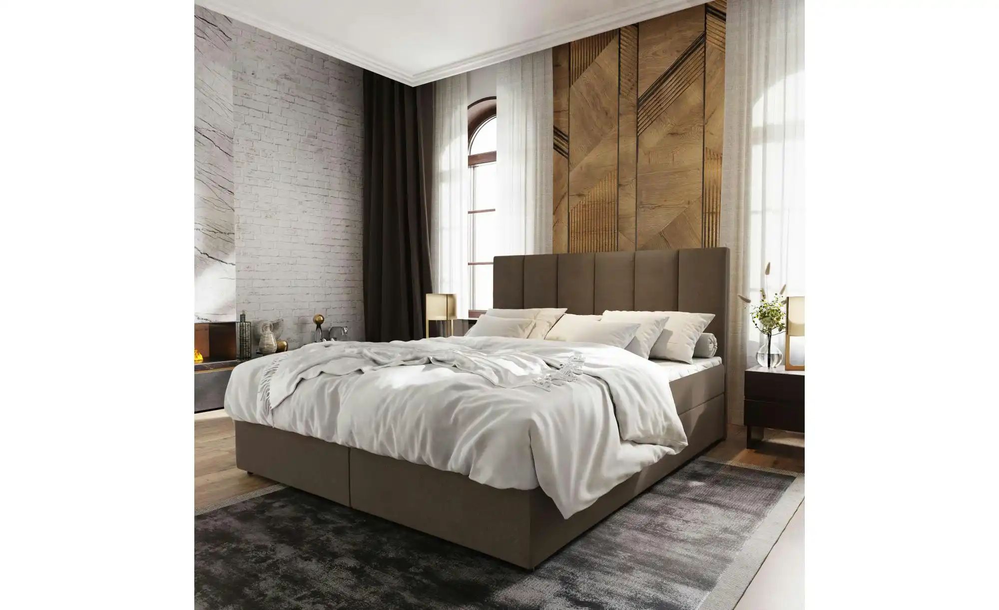 Thumbnail - MASSENO Boxbett mit Bettkasten Meril ¦ braun ¦ Maße (cm): B: 160 H: 98 Betten > Polsterbetten - Höffner