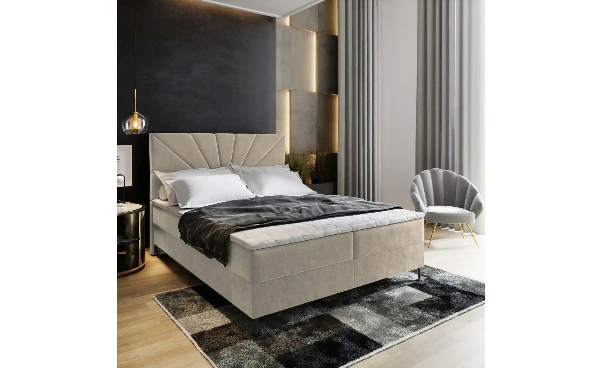 MASSENO Boxbett mit Bettkasten Muri ¦ beige ¦ Maße (cm): B: 160 H: 98 Bette günstig online kaufen