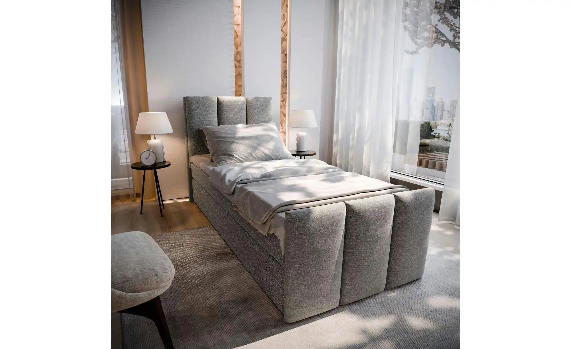 MASSENO Boxbett mit Bettkasten Lago ¦ grau ¦ Maße (cm): B: 80 H: 98 Betten günstig online kaufen