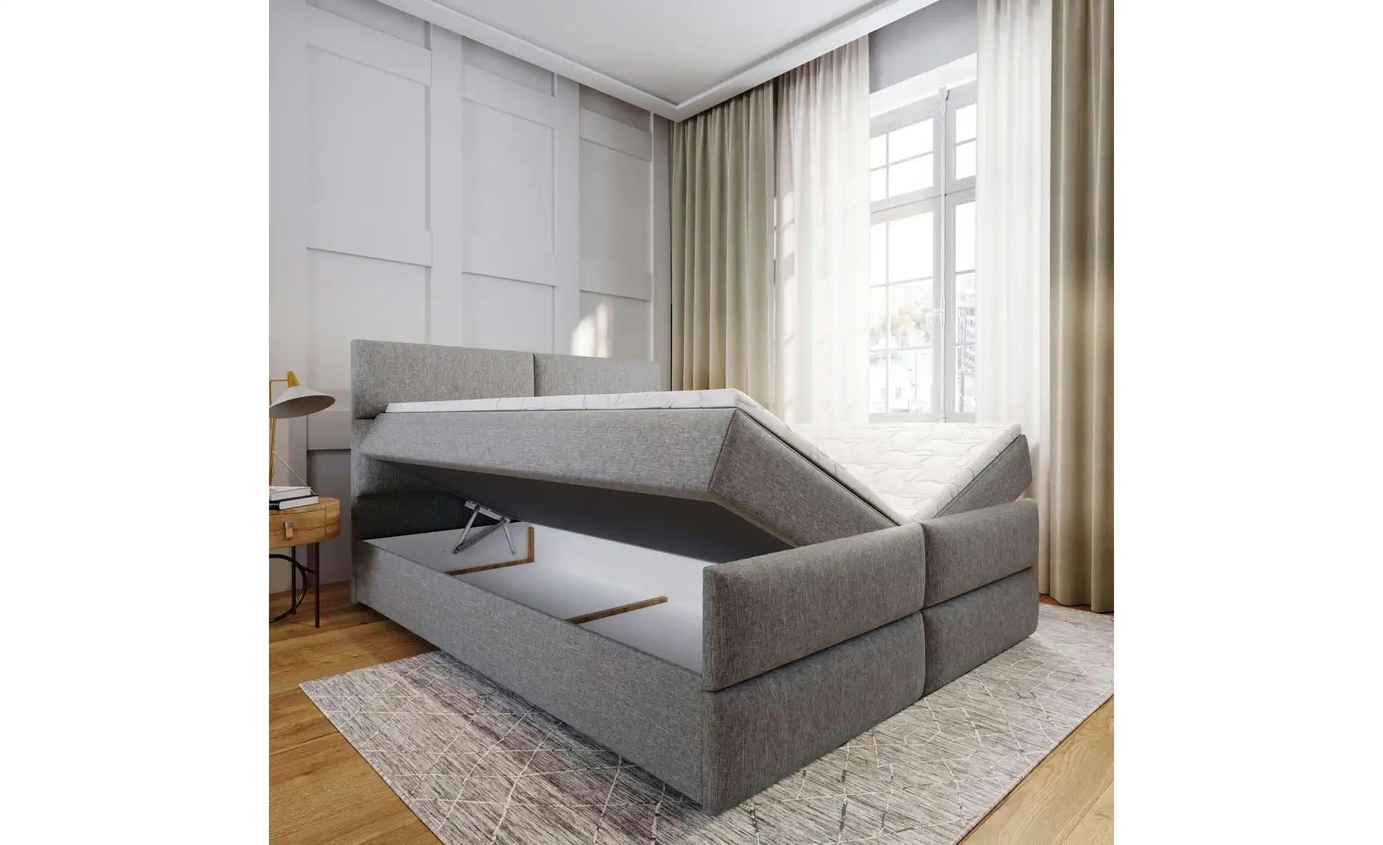 MASSENO Boxbett mit Bettkasten Mulen ¦ schwarz ¦ Maße (cm): B: 140 H: 98 Be günstig online kaufen