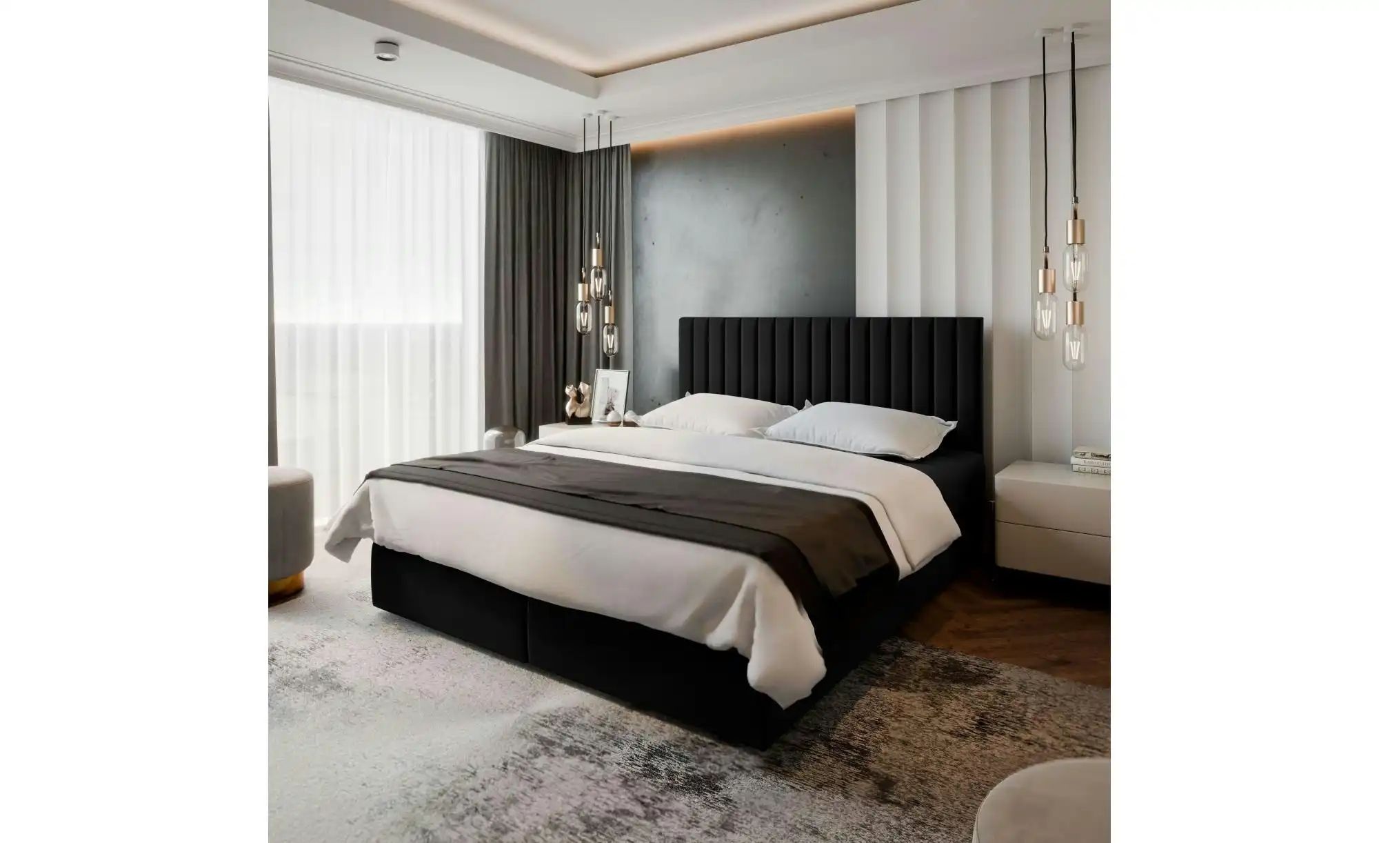 MASSENO Boxbett mit Bettkasten Bresel ¦ schwarz ¦ Maße (cm): B: 140 H: 98 B günstig online kaufen