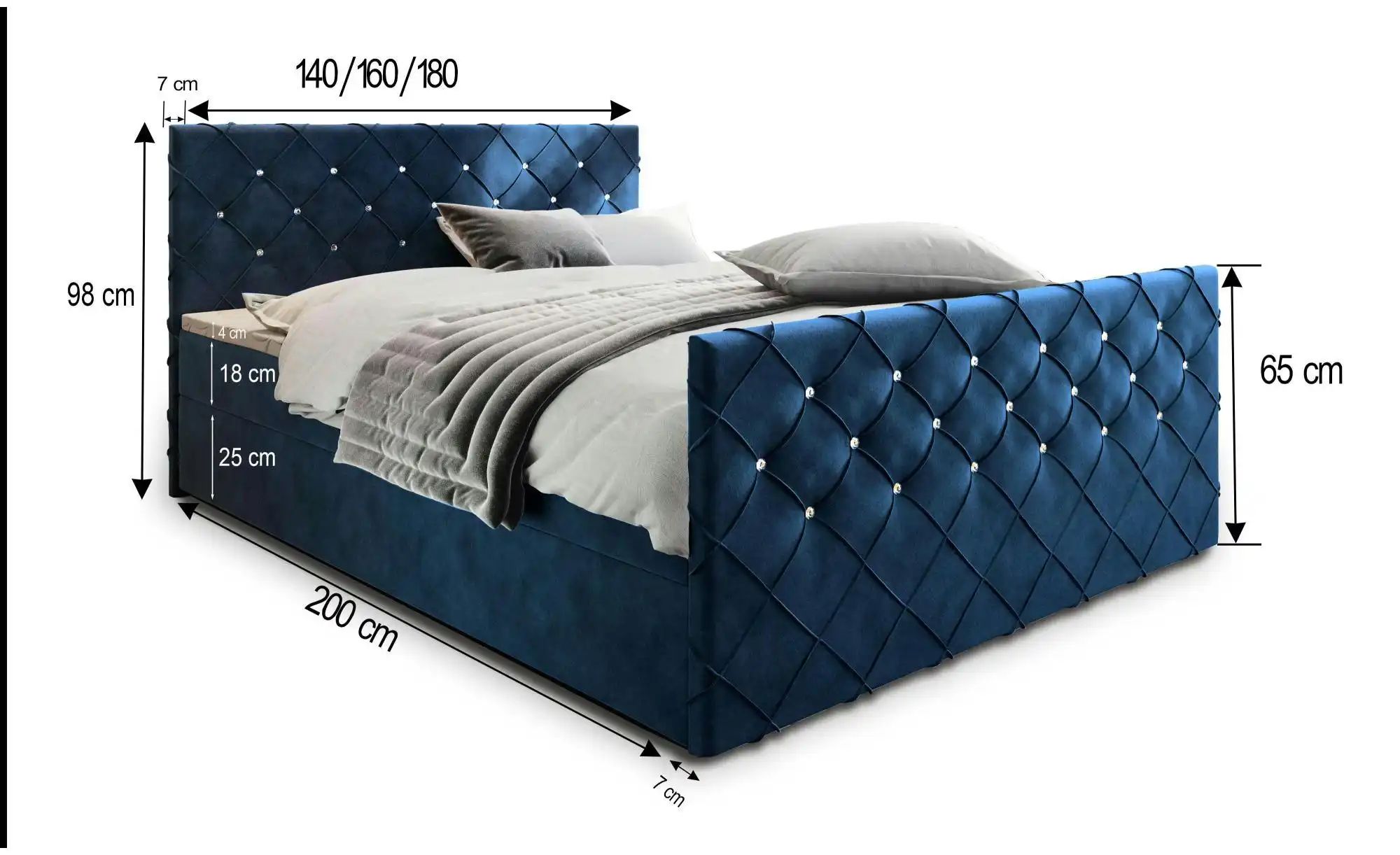 MASSENO Boxbett mit Bettkasten Mandi ¦ türkis/petrol ¦ Maße (cm): B: 180 H: günstig online kaufen