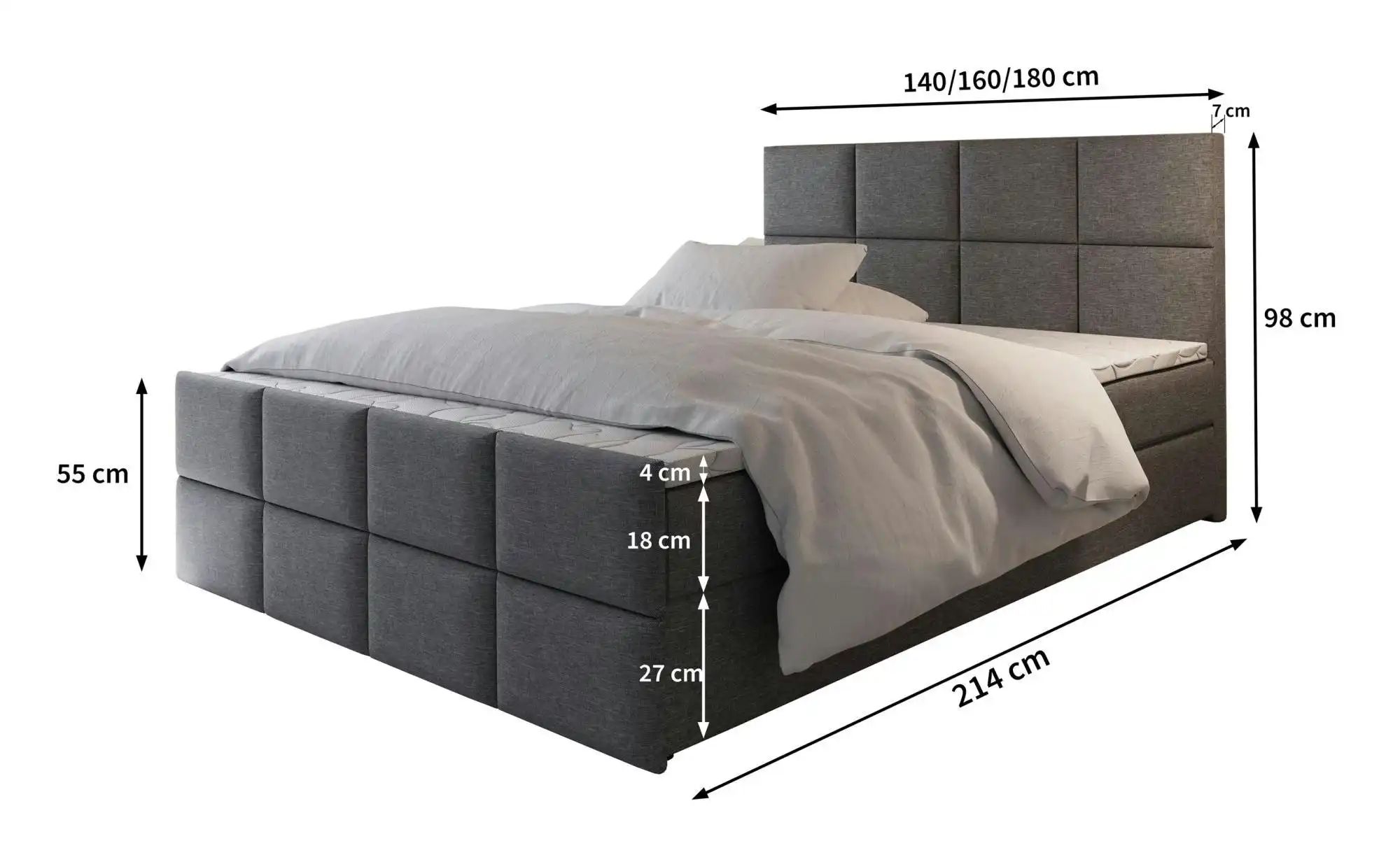 MASSENO Boxbett mit Bettkasten Ariel ¦ braun ¦ Maße (cm): B: 140 H: 98 Bett günstig online kaufen