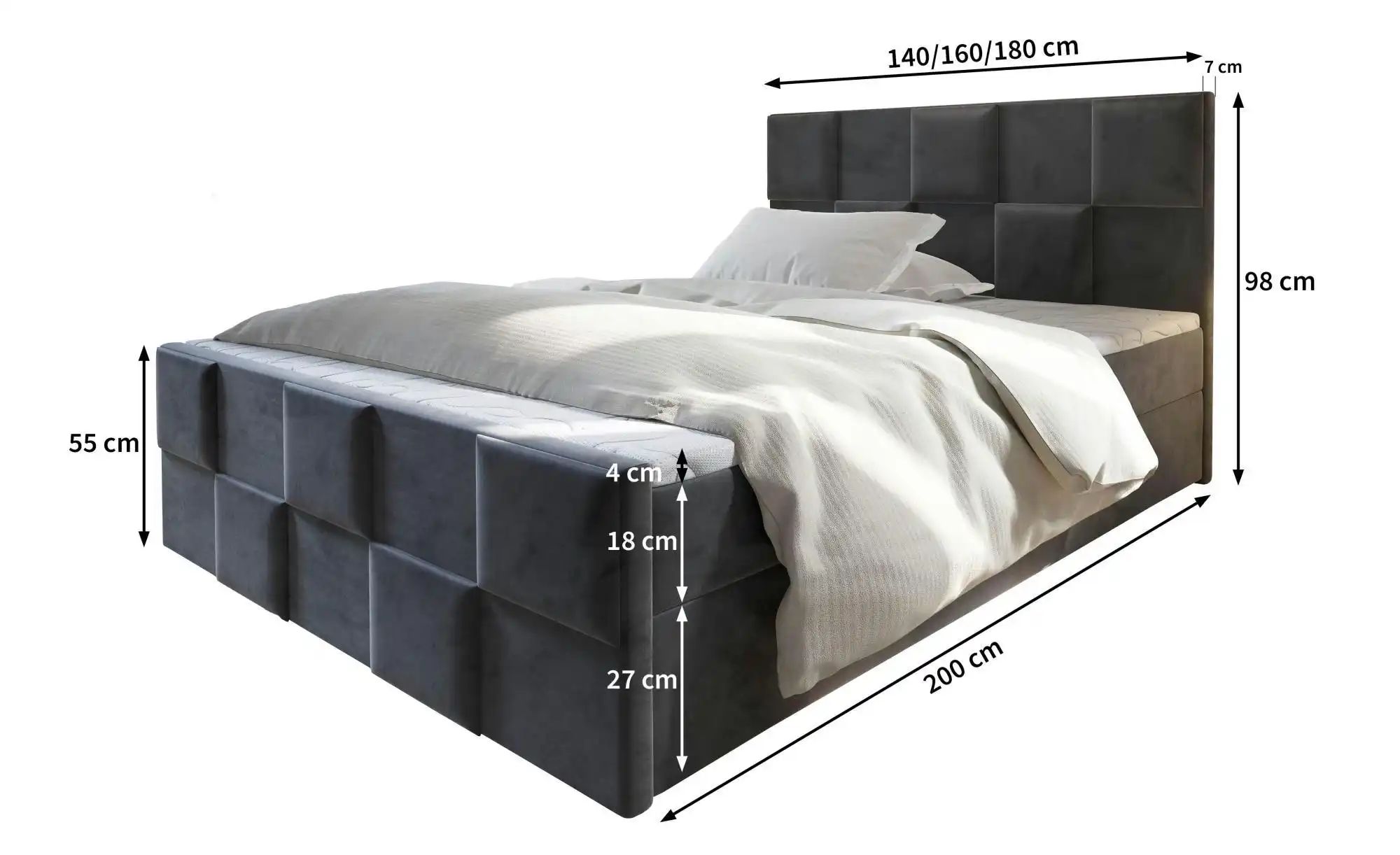 MASSENO Boxbett mit Bettkasten Mona ¦ grün ¦ Maße (cm): B: 180 H: 98 Betten günstig online kaufen