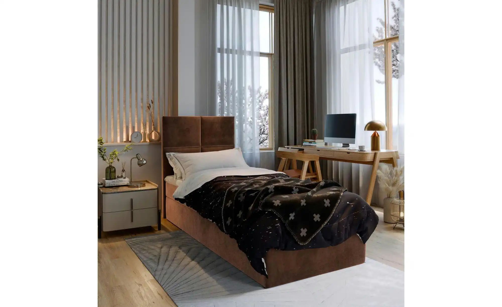 MASSENO Boxbett   ¦ braun ¦ Maße (cm): B: 90 H: 98 Betten > Polsterbetten - günstig online kaufen