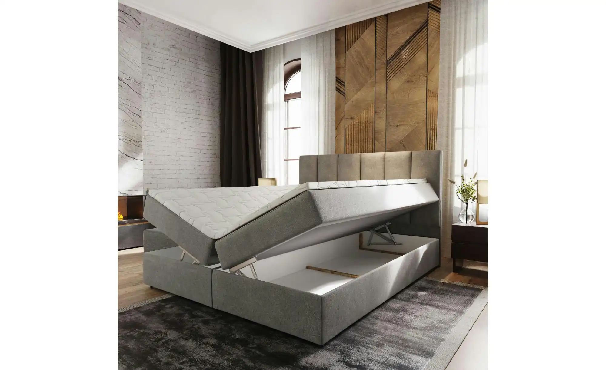 MASSENO Boxbett mit Bettkasten Meril ¦ braun ¦ Maße (cm): B: 180 H: 98 Bett günstig online kaufen