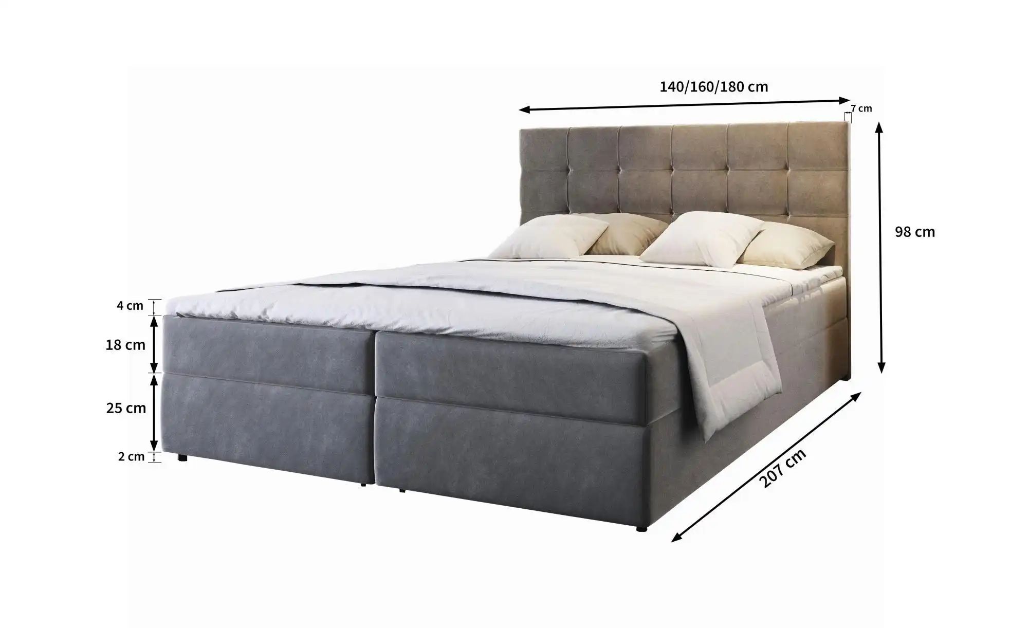 MASSENO Boxbett mit Bettkasten Glos ¦ braun ¦ Maße (cm): B: 160 H: 98 Bette günstig online kaufen