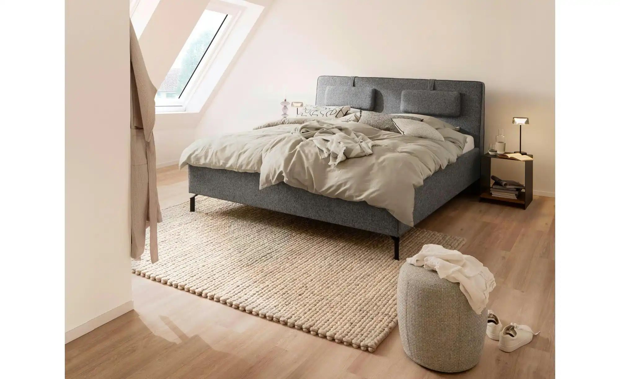 SCHÖNER WOHNEN Kollektion Polsterbett  Madrid ¦ grau ¦ Maße (cm): B: 188 H: günstig online kaufen