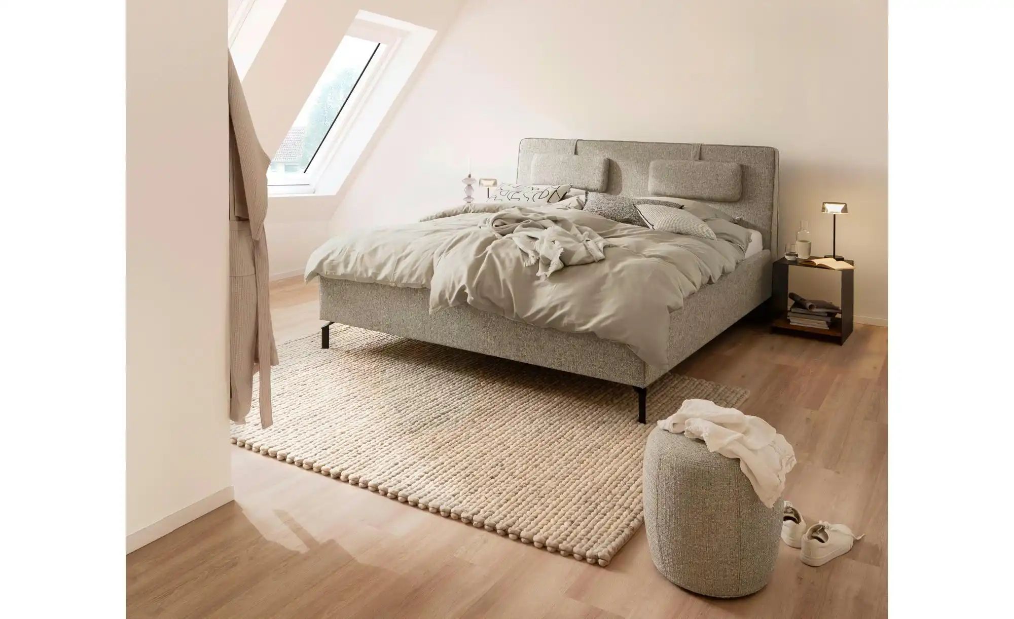 SCHÖNER WOHNEN Kollektion Polsterbett  Madrid ¦ grau ¦ Maße (cm): B: 188 H: günstig online kaufen