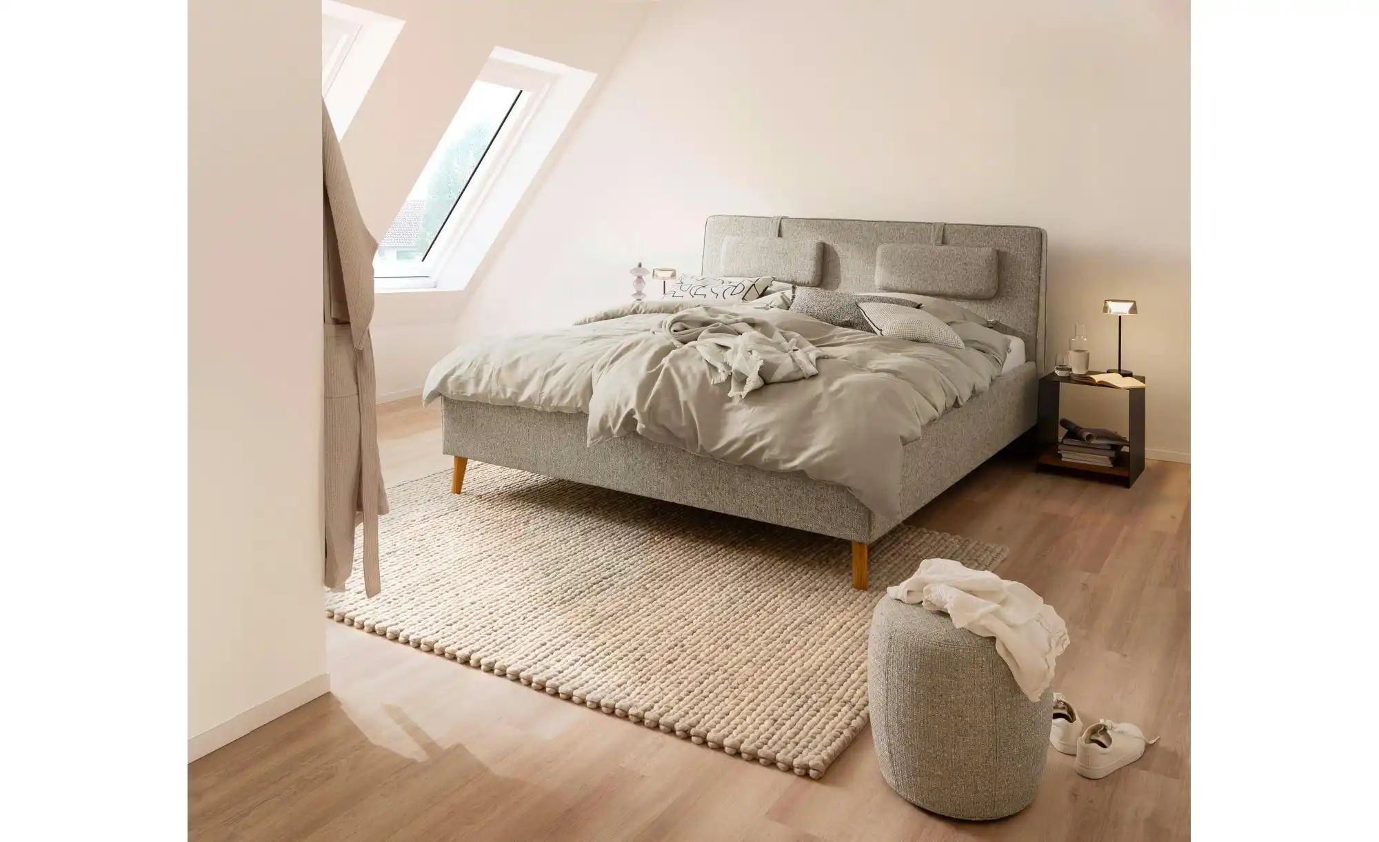 SCHÖNER WOHNEN Kollektion Polsterbett  Madrid ¦ grau ¦ Maße (cm): B: 188 H: günstig online kaufen