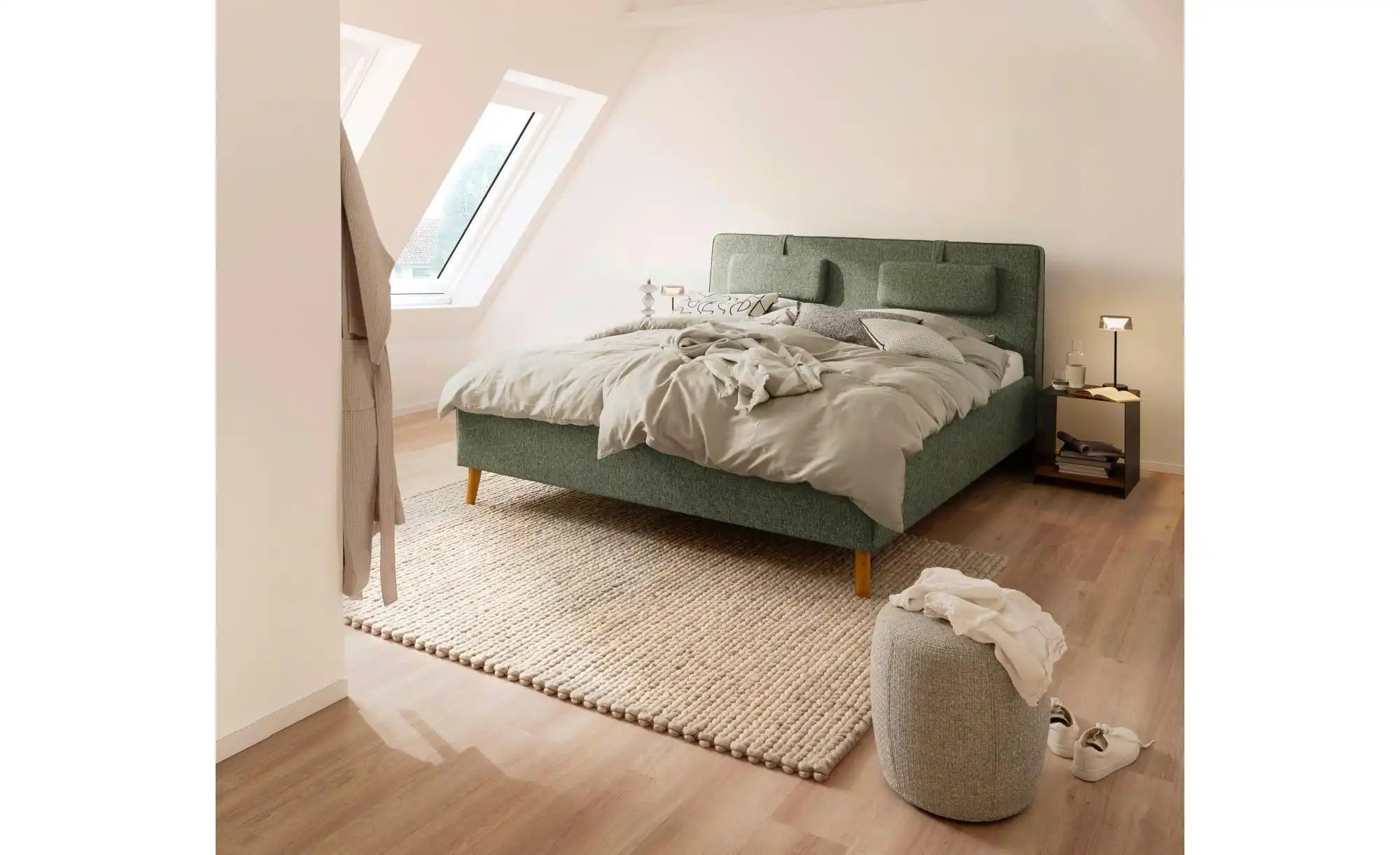 SCHÖNER WOHNEN Kollektion Polsterbett  Madrid ¦ grün ¦ Maße (cm): B: 188 H: günstig online kaufen