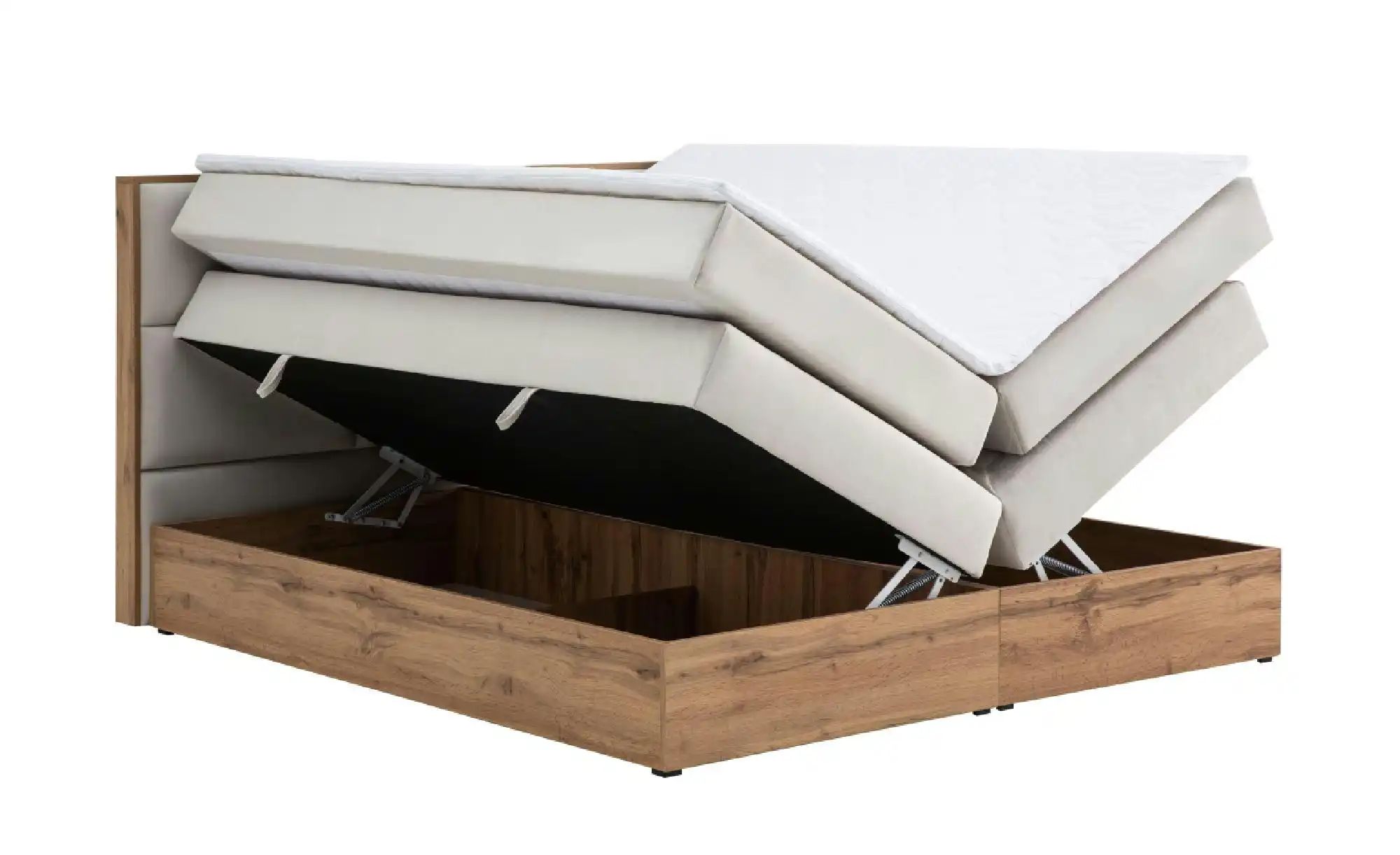Boxspringbett mit Bettkasten Vancouver ¦ beige ¦ Maße (cm): B: 180 H: 115 B günstig online kaufen