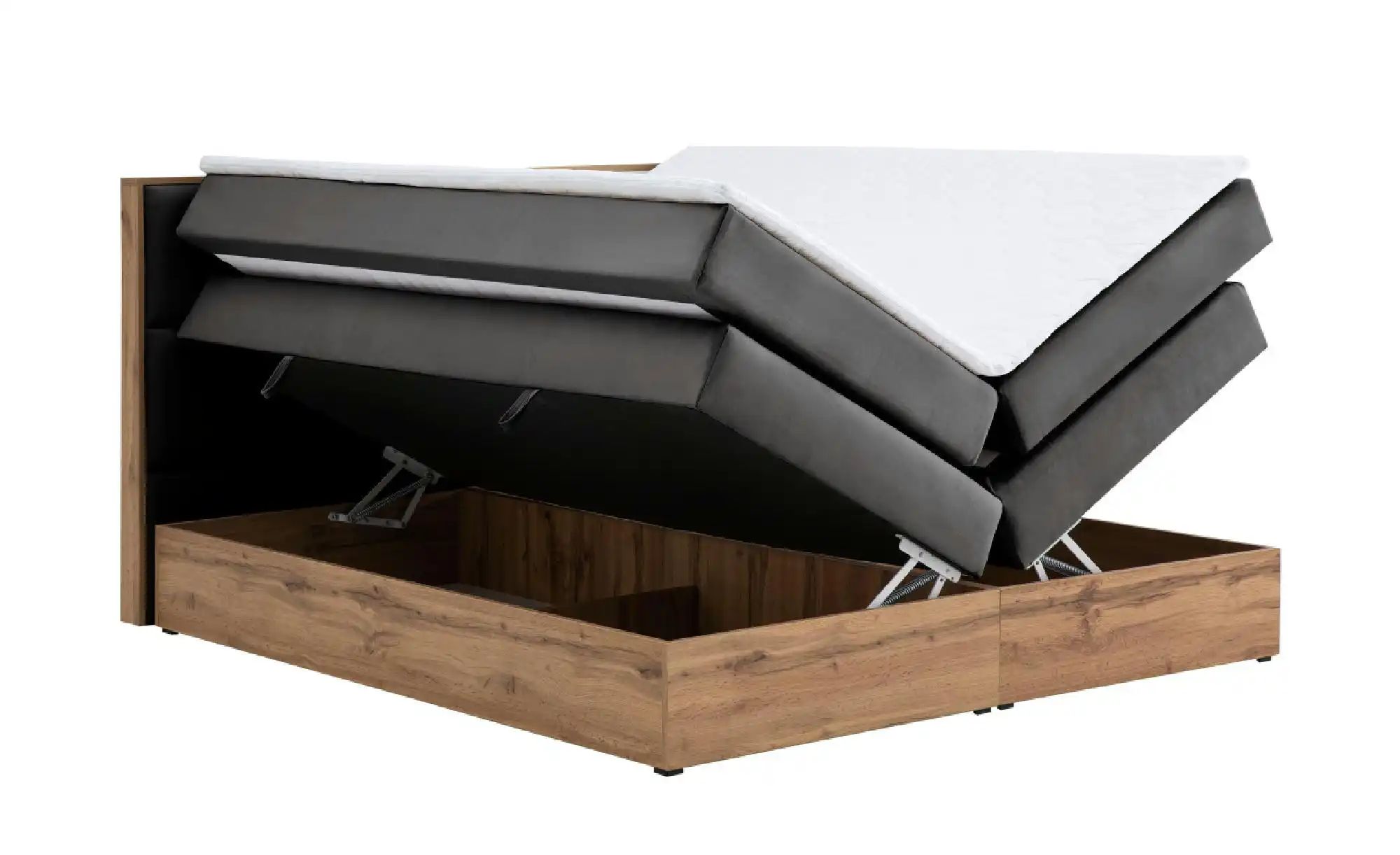 Boxspringbett mit Bettkasten Vancouver ¦ grau ¦ Maße (cm): B: 180 H: 115 Be günstig online kaufen