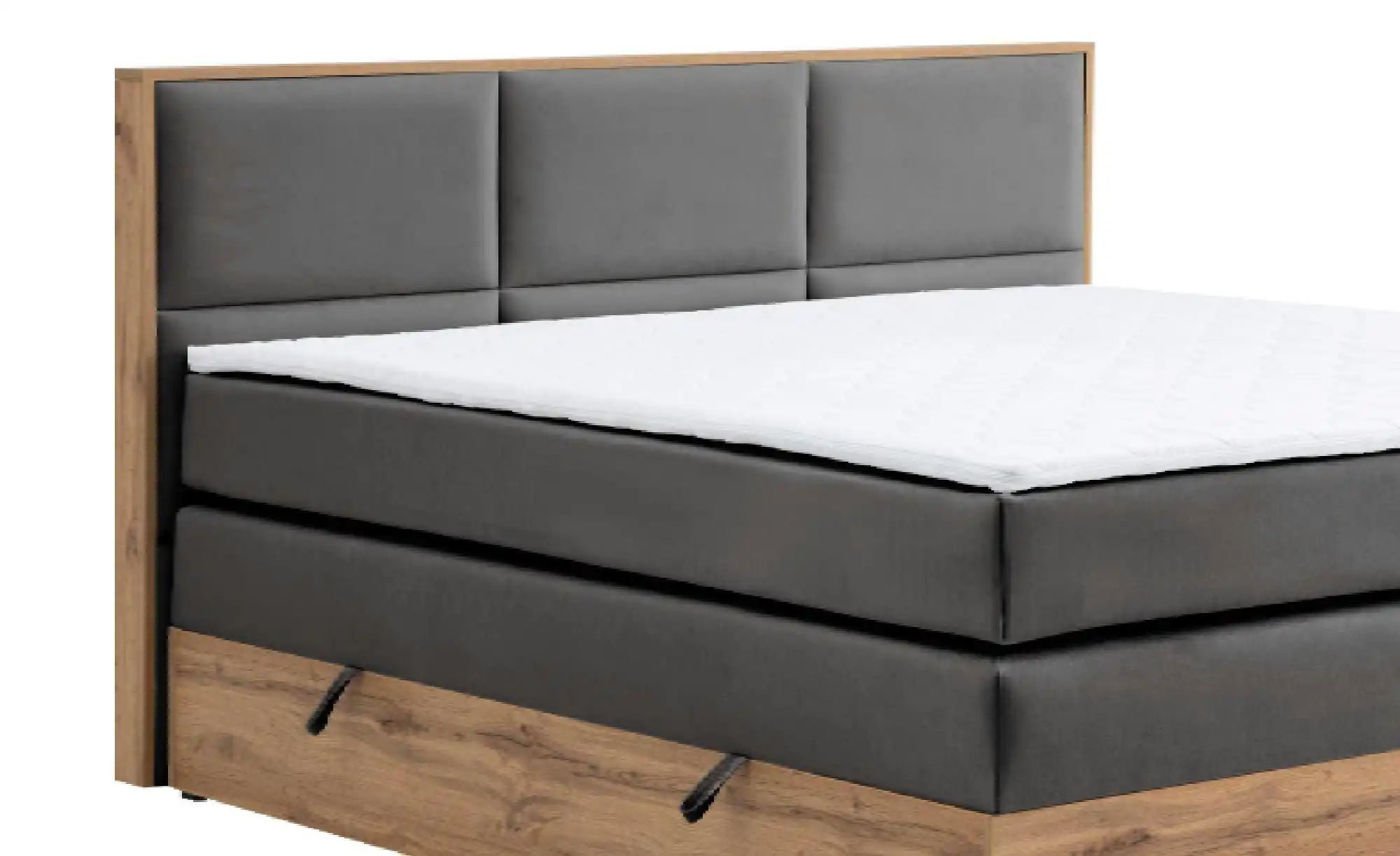 Boxspringbett mit Bettkasten Vancouver ¦ grau ¦ Maße (cm): B: 140 H: 115 Be günstig online kaufen