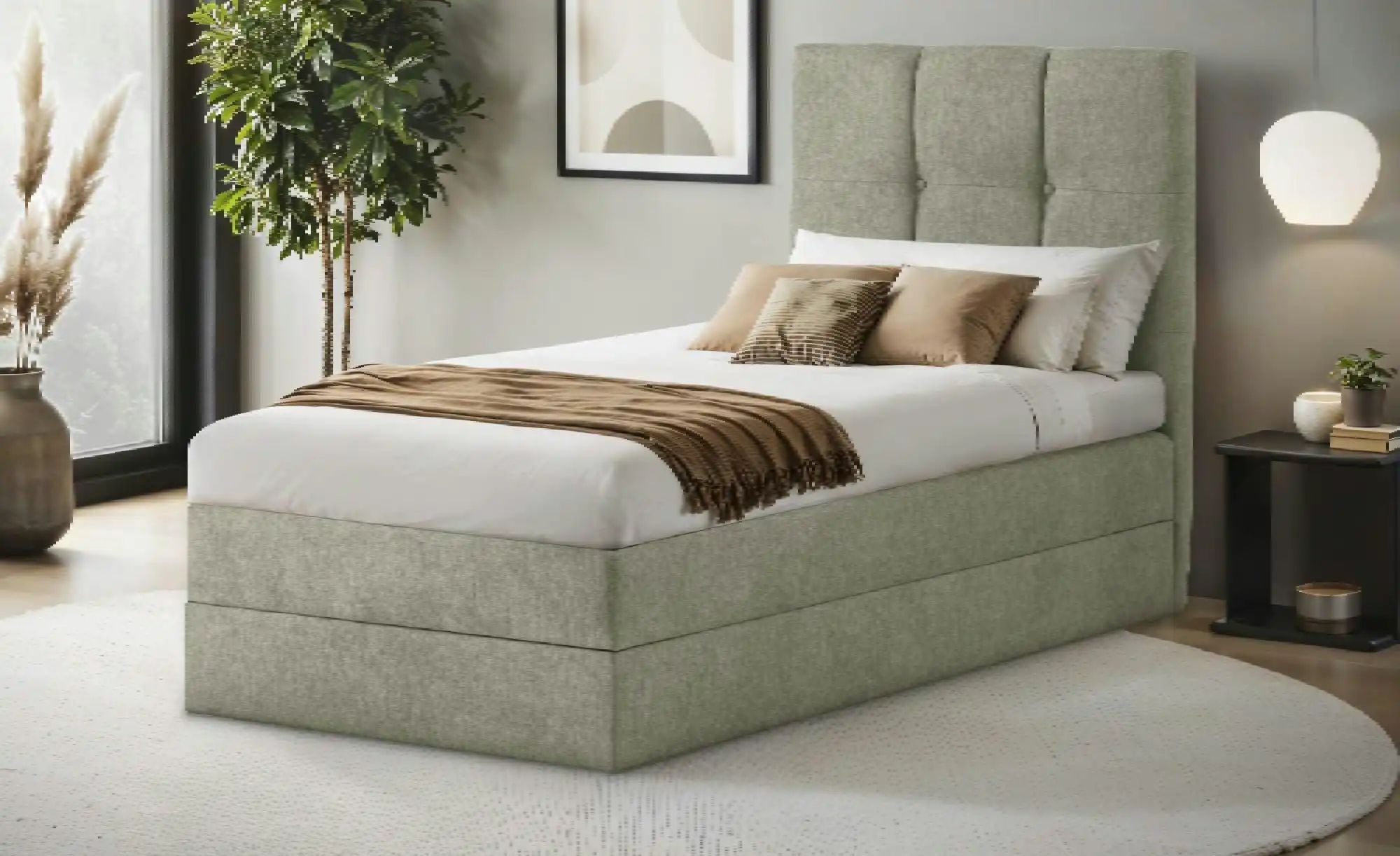 Boxspringbett mit Bettkasten Leeds ¦ grün Betten > Komfortbetten - Höffner günstig online kaufen