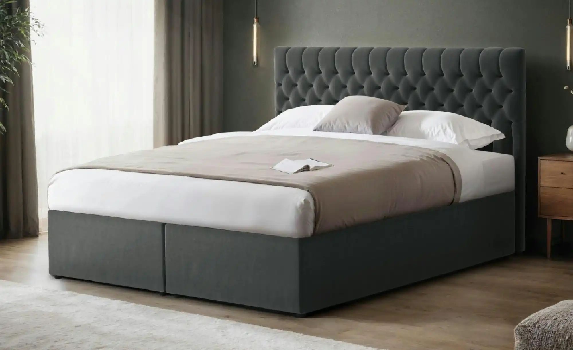 Boxbett mit Bettkasten Belek ¦ grau ¦ Maße (cm): B: 180 H: 125 Betten > Pol günstig online kaufen