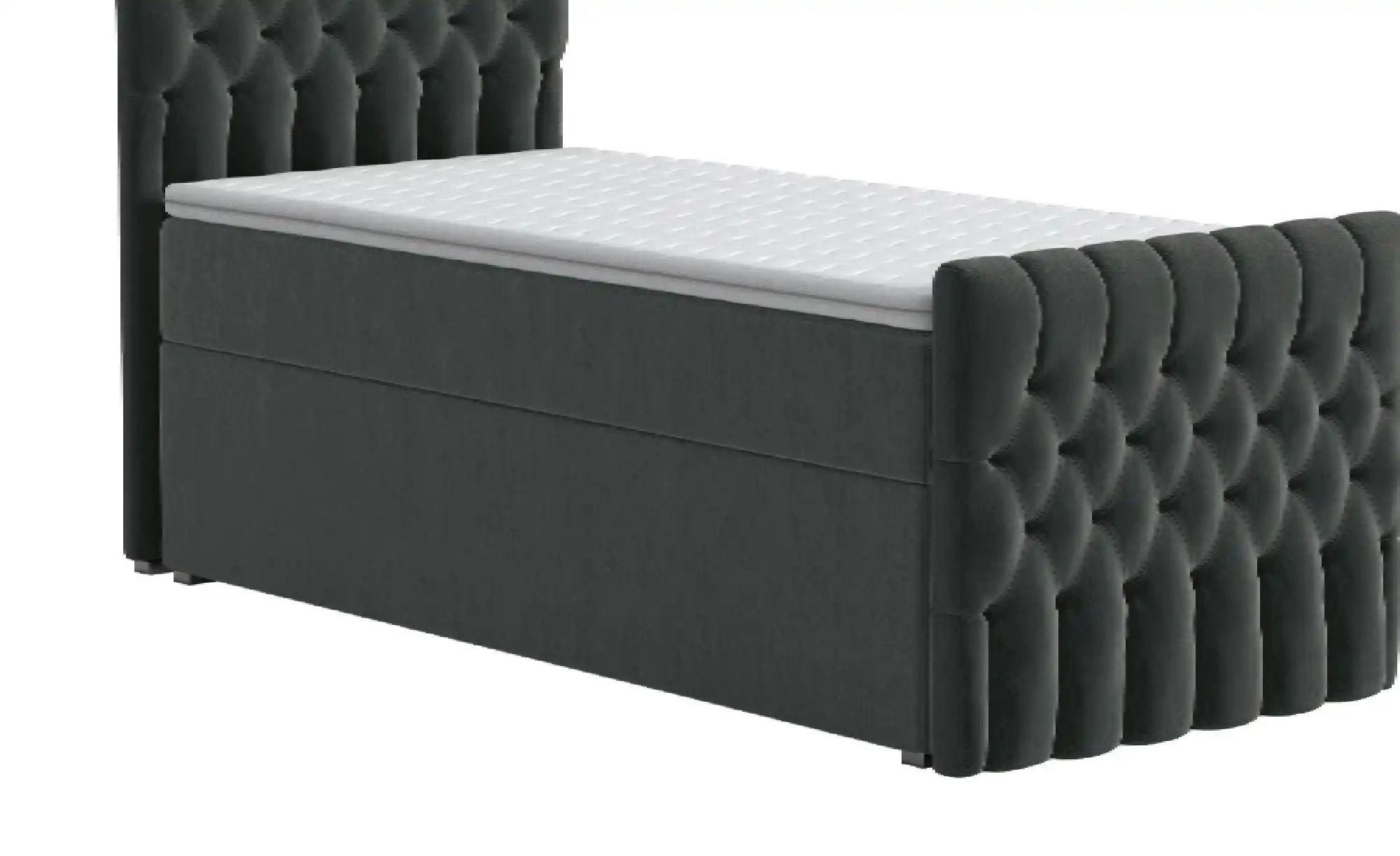 Thumbnail - Boxbett mit Bettkasten und Fußteil Belek King ¦ grau ¦ Maße (cm): B: 90 H: 125 Betten > Polsterbetten - Höffner