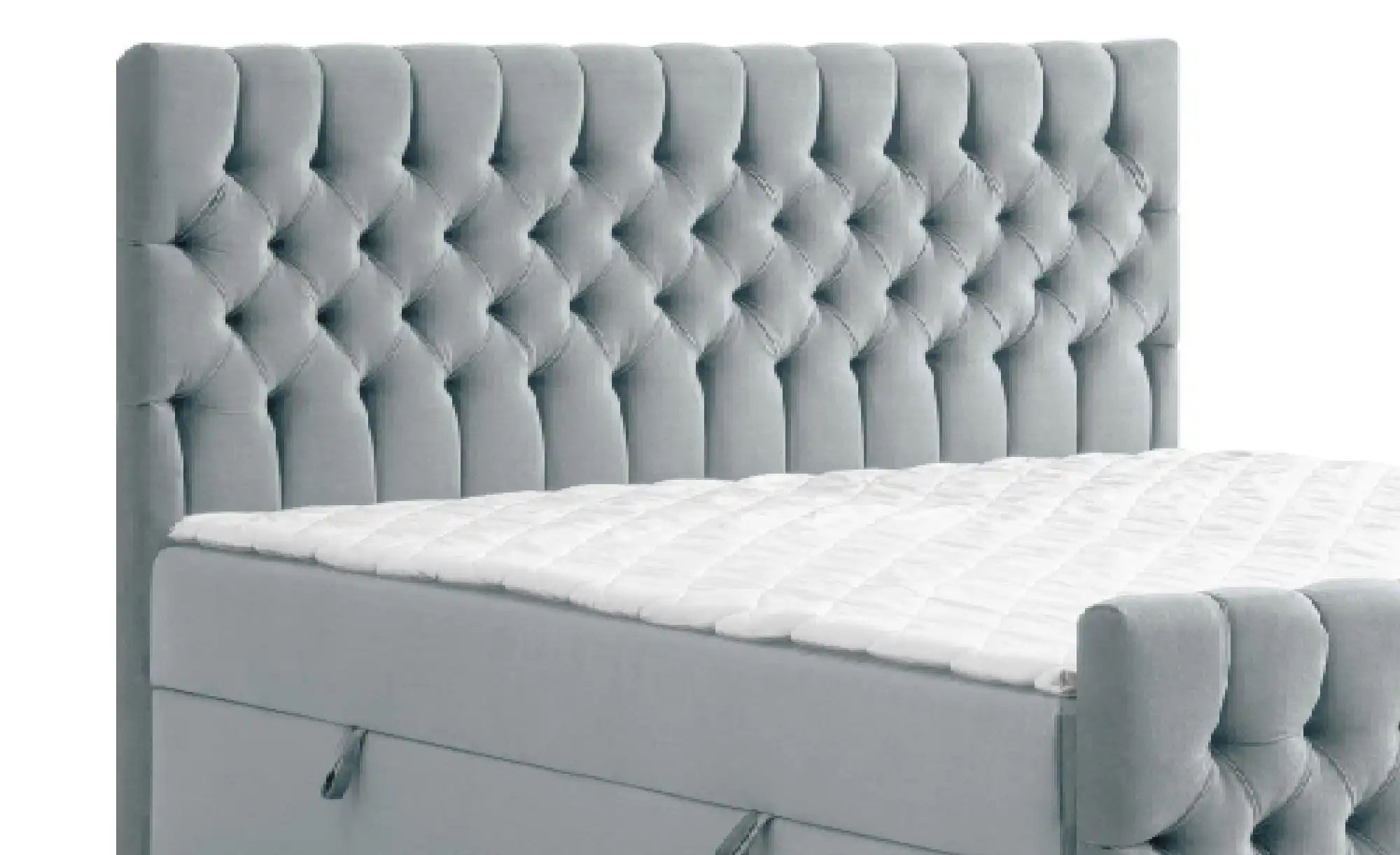 Thumbnail - Boxbett mit Bettkasten und Fußteil Belek King ¦ grau ¦ Maße (cm): B: 200 H: 125 Betten > Komfortbetten - Höffner