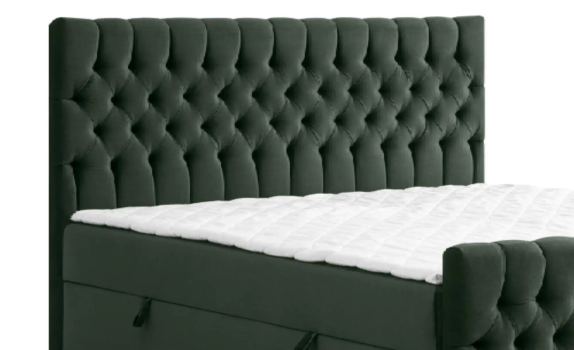 Boxbett mit Bettkasten und Fußteil Belek King ¦ grün ¦ Maße (cm): B: 200 H: günstig online kaufen