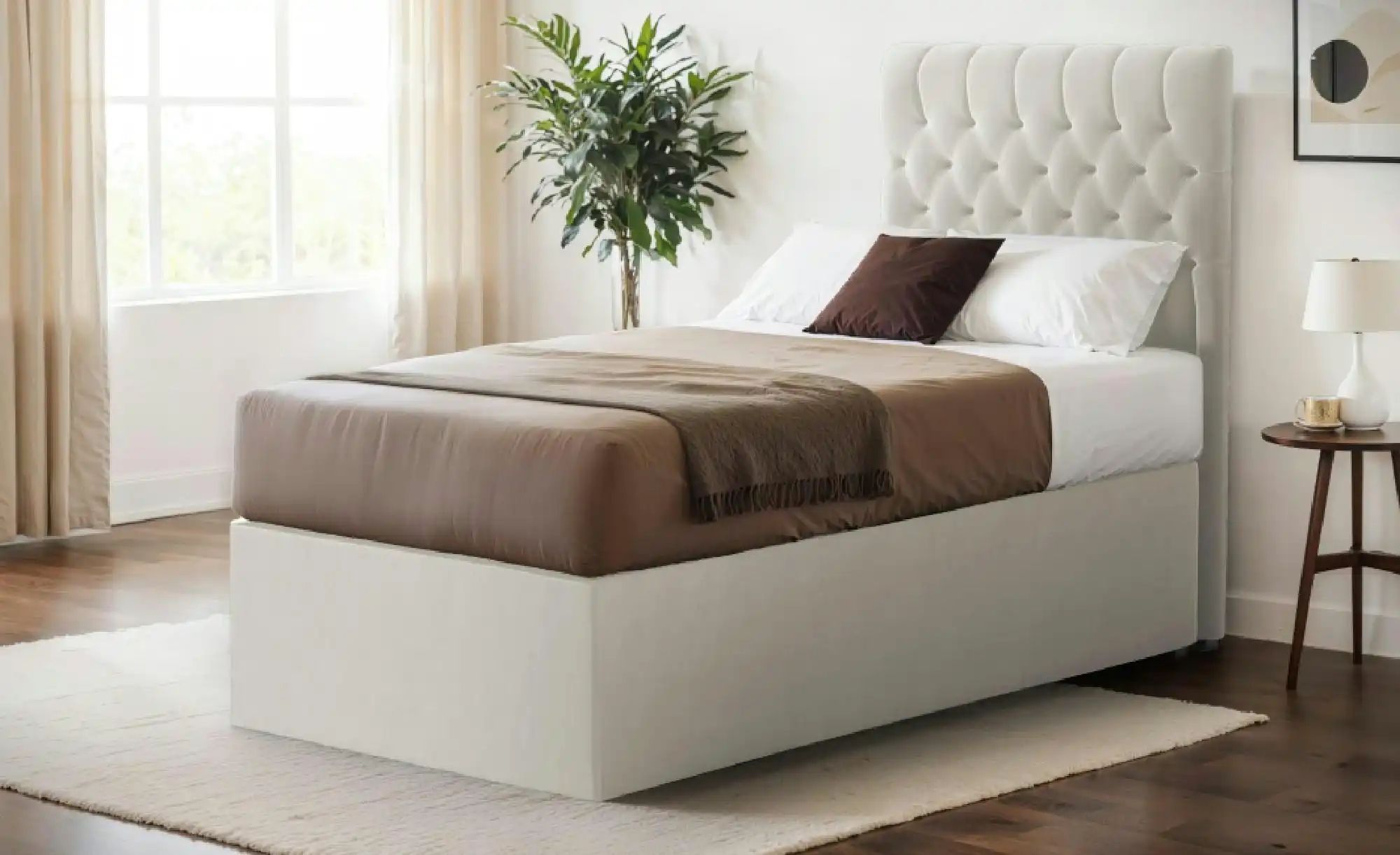 Boxbett mit Bettkasten Belek ¦ beige ¦ Maße (cm): B: 100 H: 125 Betten > Ko günstig online kaufen