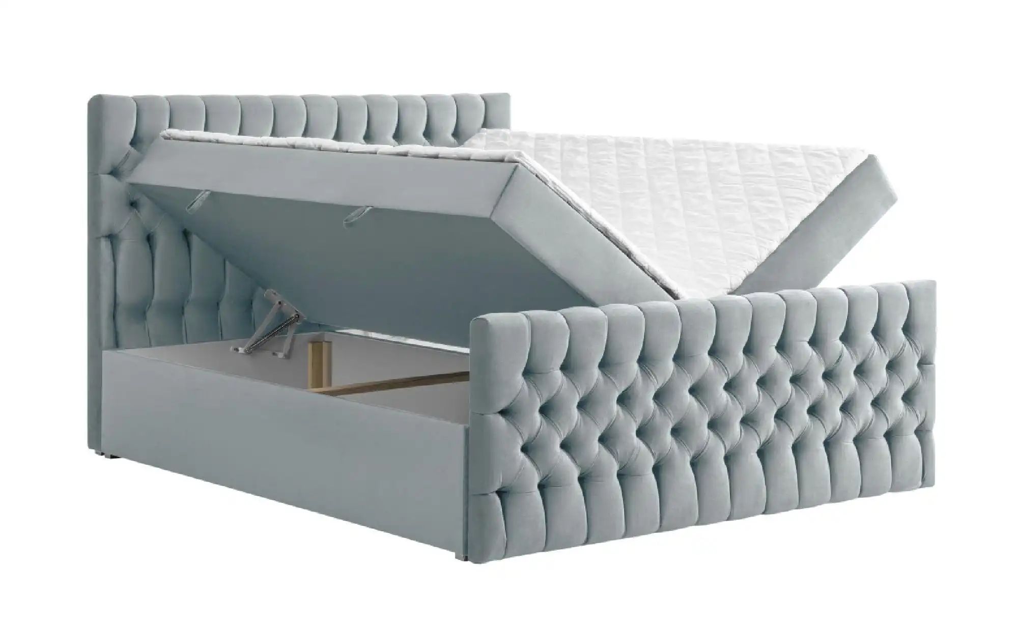 Boxbett mit Bettkasten und Fußteil Belek King ¦ grau ¦ Maße (cm): H: 125 Be günstig online kaufen