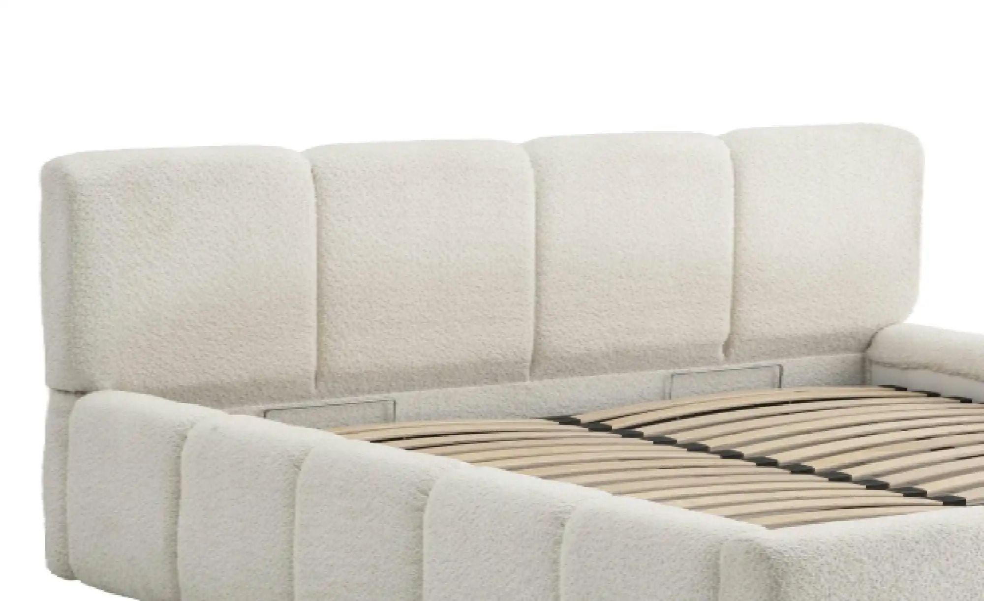 Polsterbett in cremefarbenem Bouclé Palma ¦ beige ¦ Maße (cm): B: 190 H: 80 günstig online kaufen