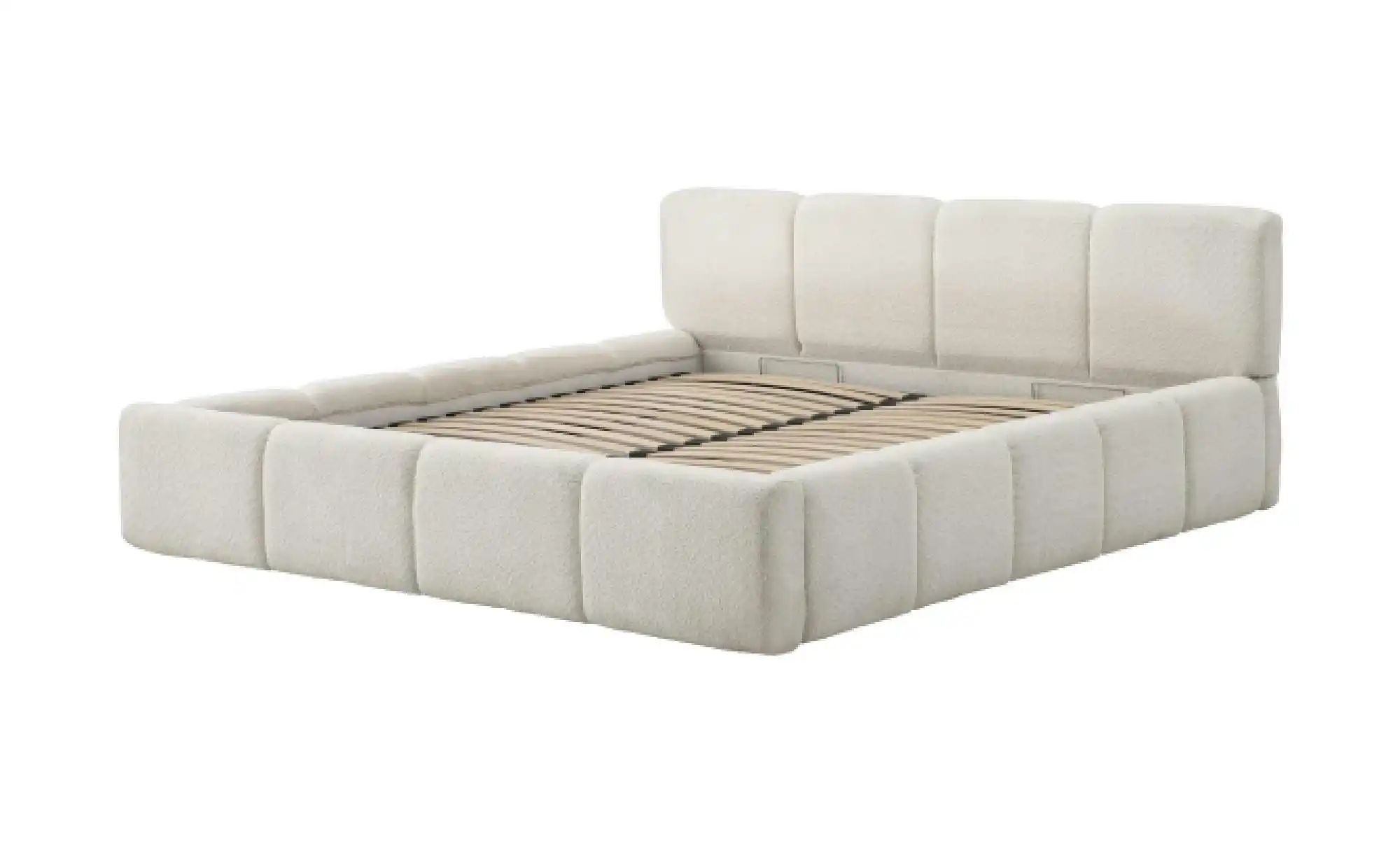 Polsterbett in cremefarbenem Bouclé Palma ¦ beige ¦ Maße (cm): B: 190 H: 80 günstig online kaufen