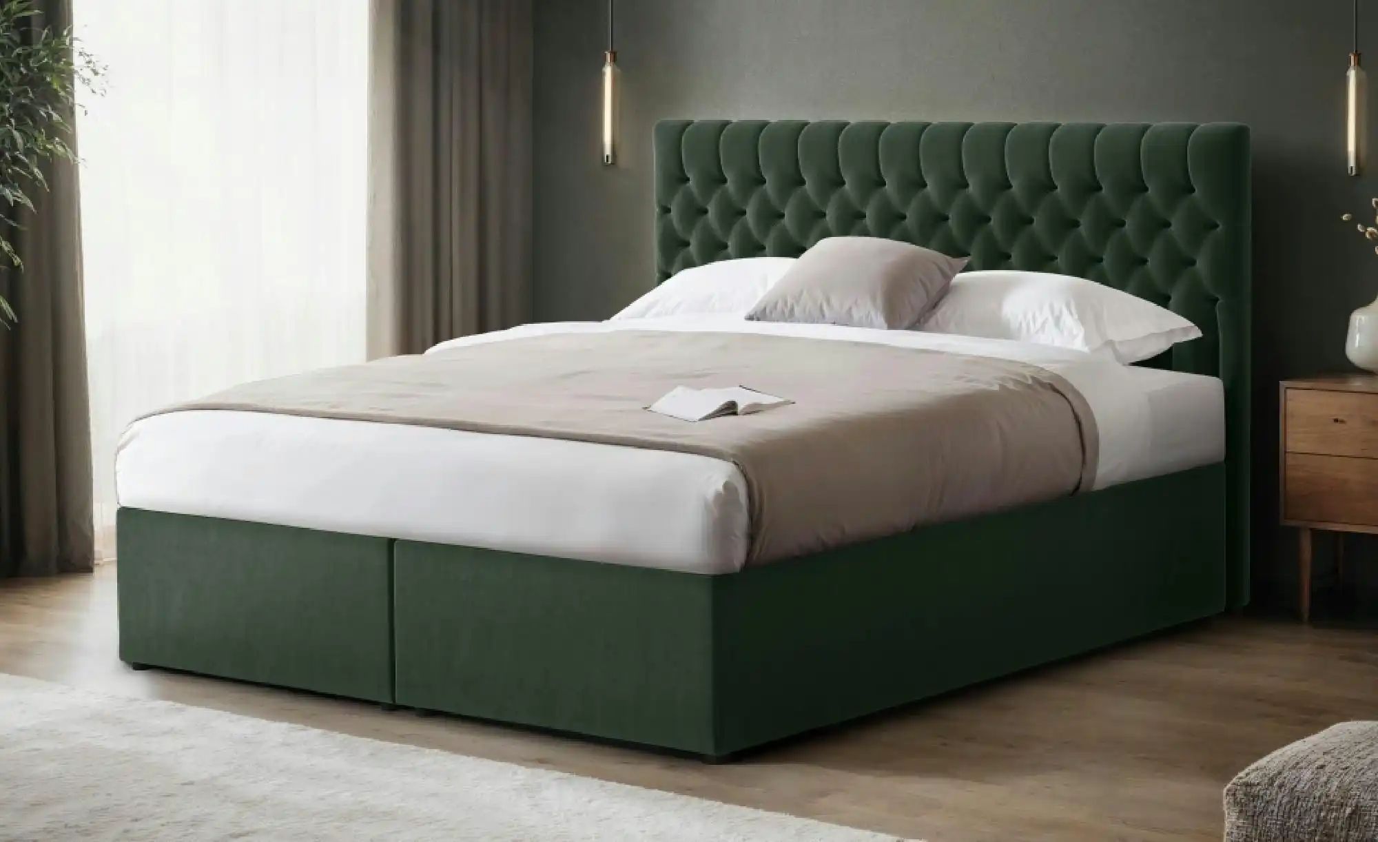 Boxbett mit Bettkasten Belek ¦ grün ¦ Maße (cm): B: 180 H: 125 Betten > Pol günstig online kaufen