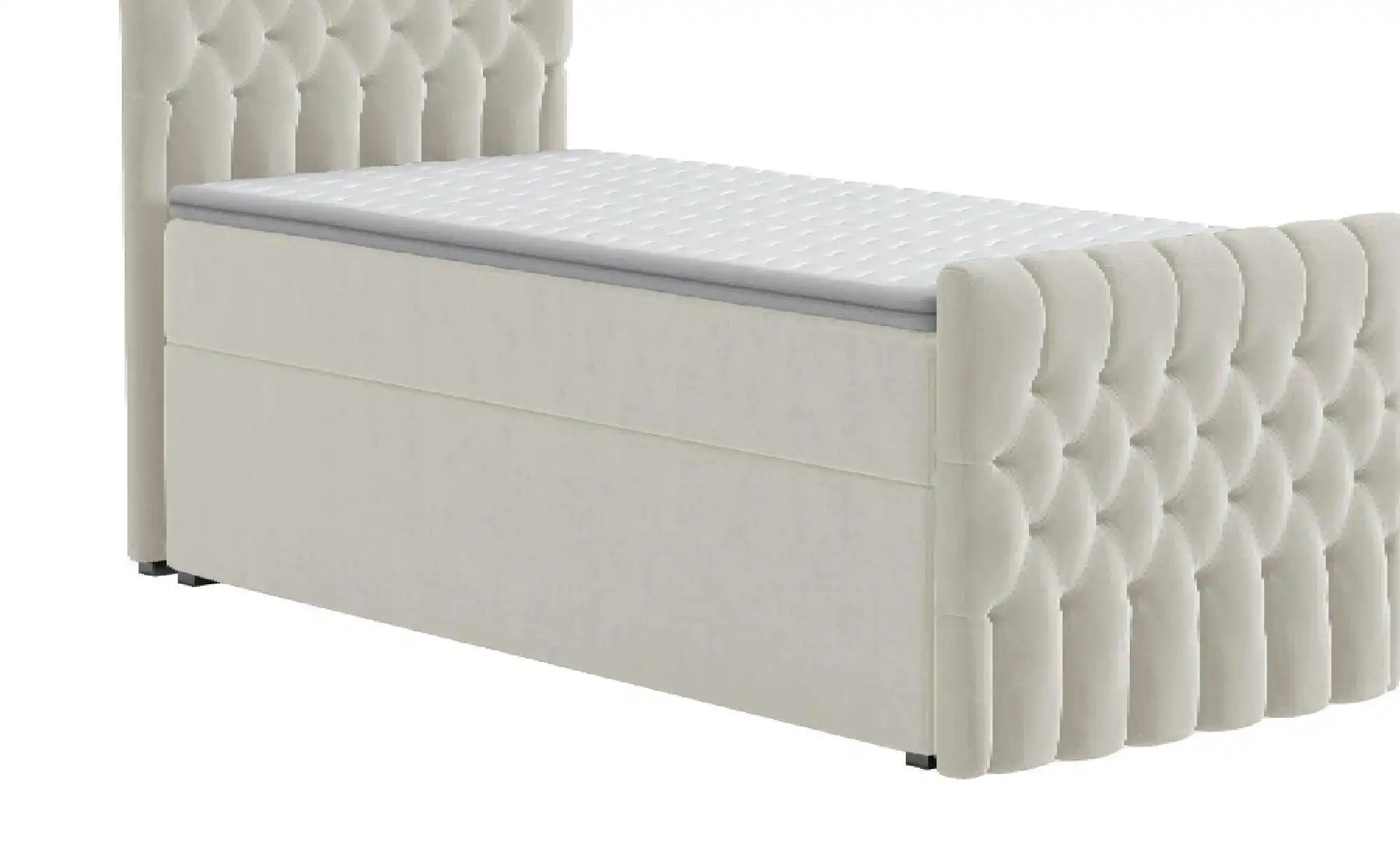 Boxbett mit Bettkasten und Fußteil Belek King ¦ beige ¦ Maße (cm): B: 90 H: günstig online kaufen