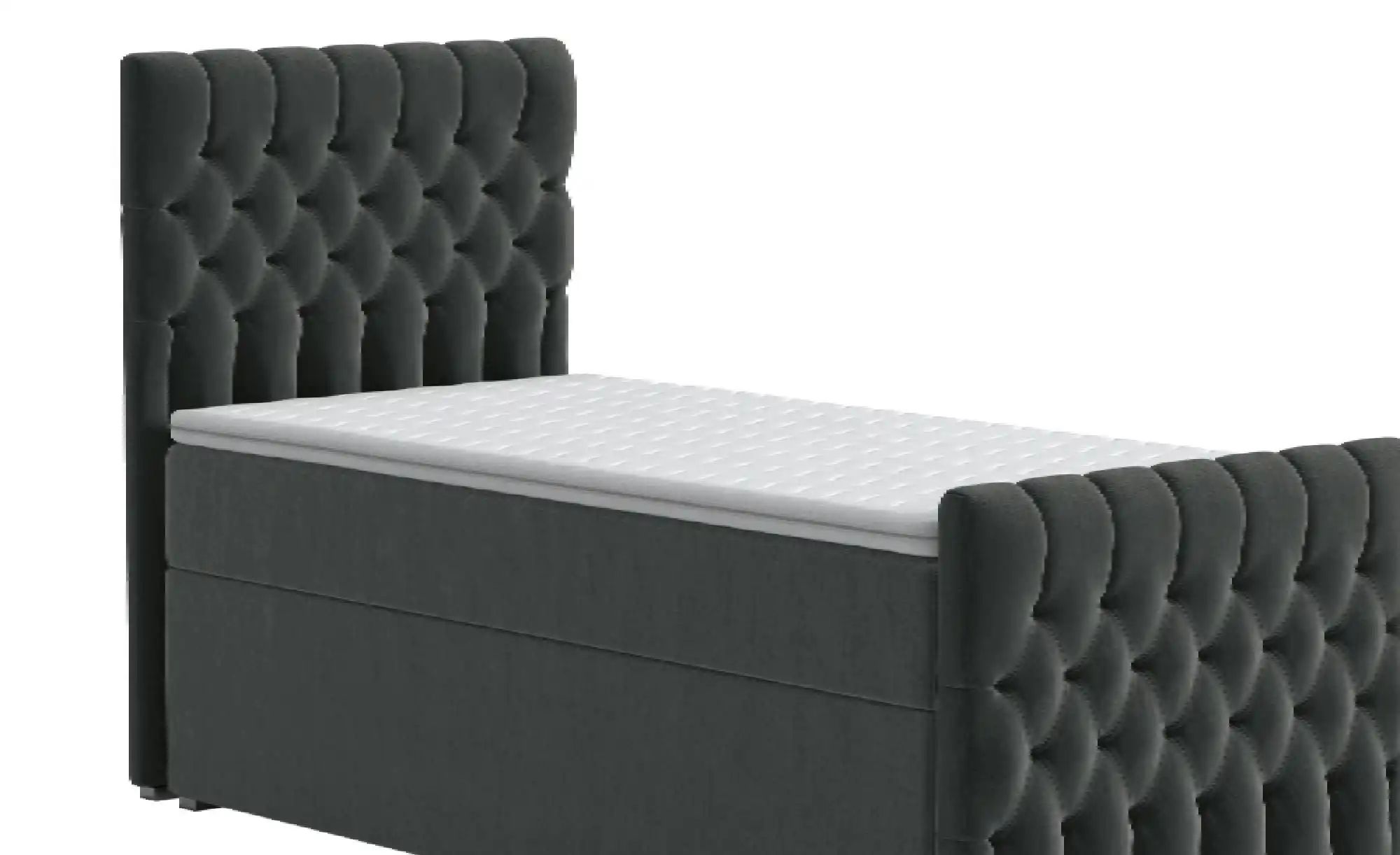 Boxbett mit Bettkasten und Fußteil Belek King ¦ grau ¦ Maße (cm): H: 125 Be günstig online kaufen