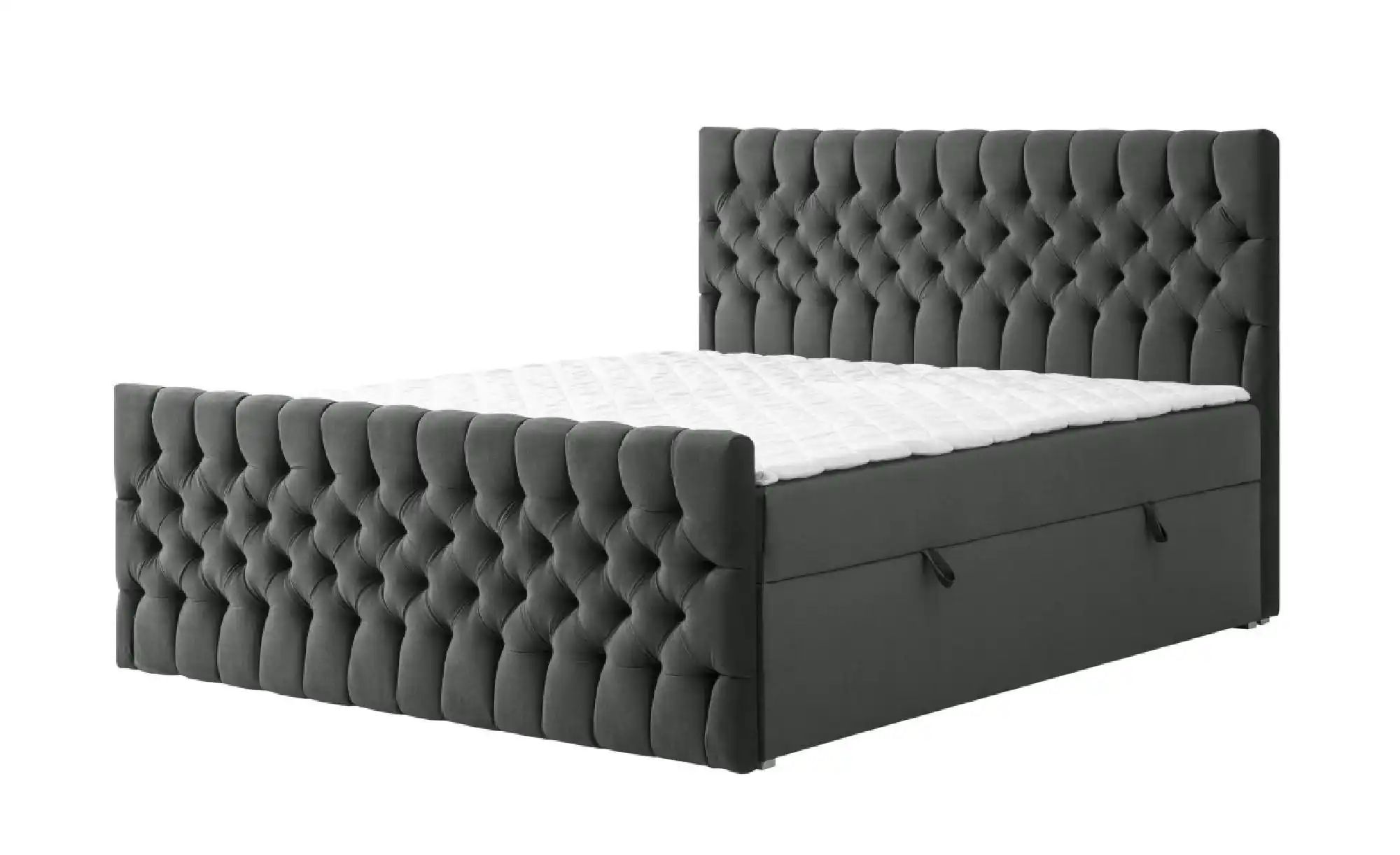 Boxbett mit Bettkasten und Fußteil Belek King ¦ grau ¦ Maße (cm): B: 120 H: günstig online kaufen