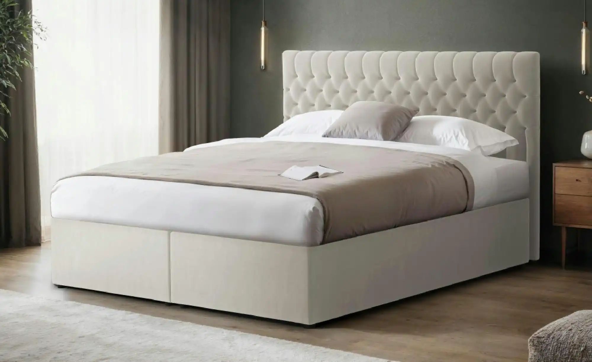 Boxbett mit Bettkasten Belek ¦ beige ¦ Maße (cm): B: 200 H: 125 Betten > Po günstig online kaufen