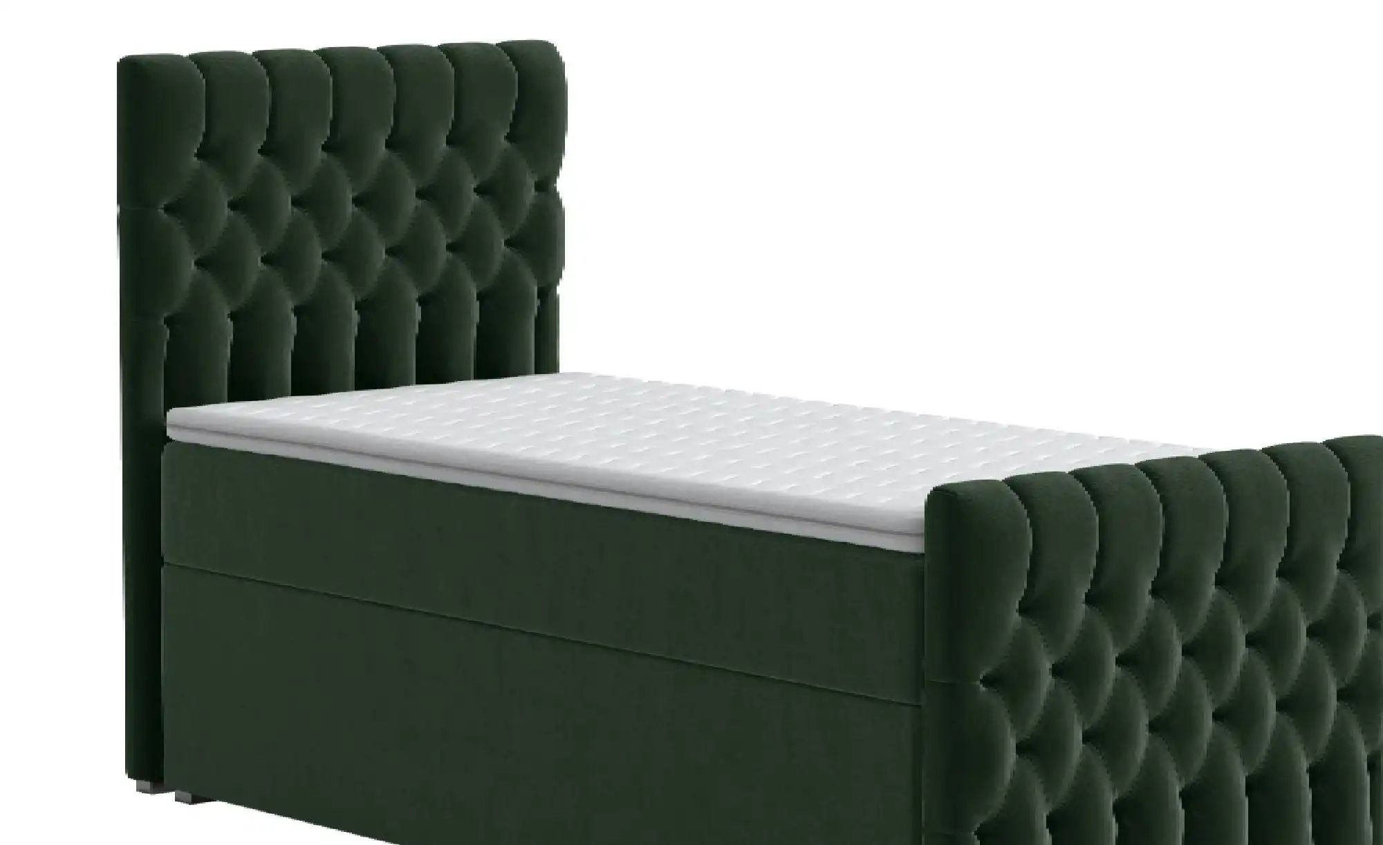 Boxbett mit Bettkasten und Fußteil Belek King ¦ grün ¦ Maße (cm): B: 90 H: günstig online kaufen