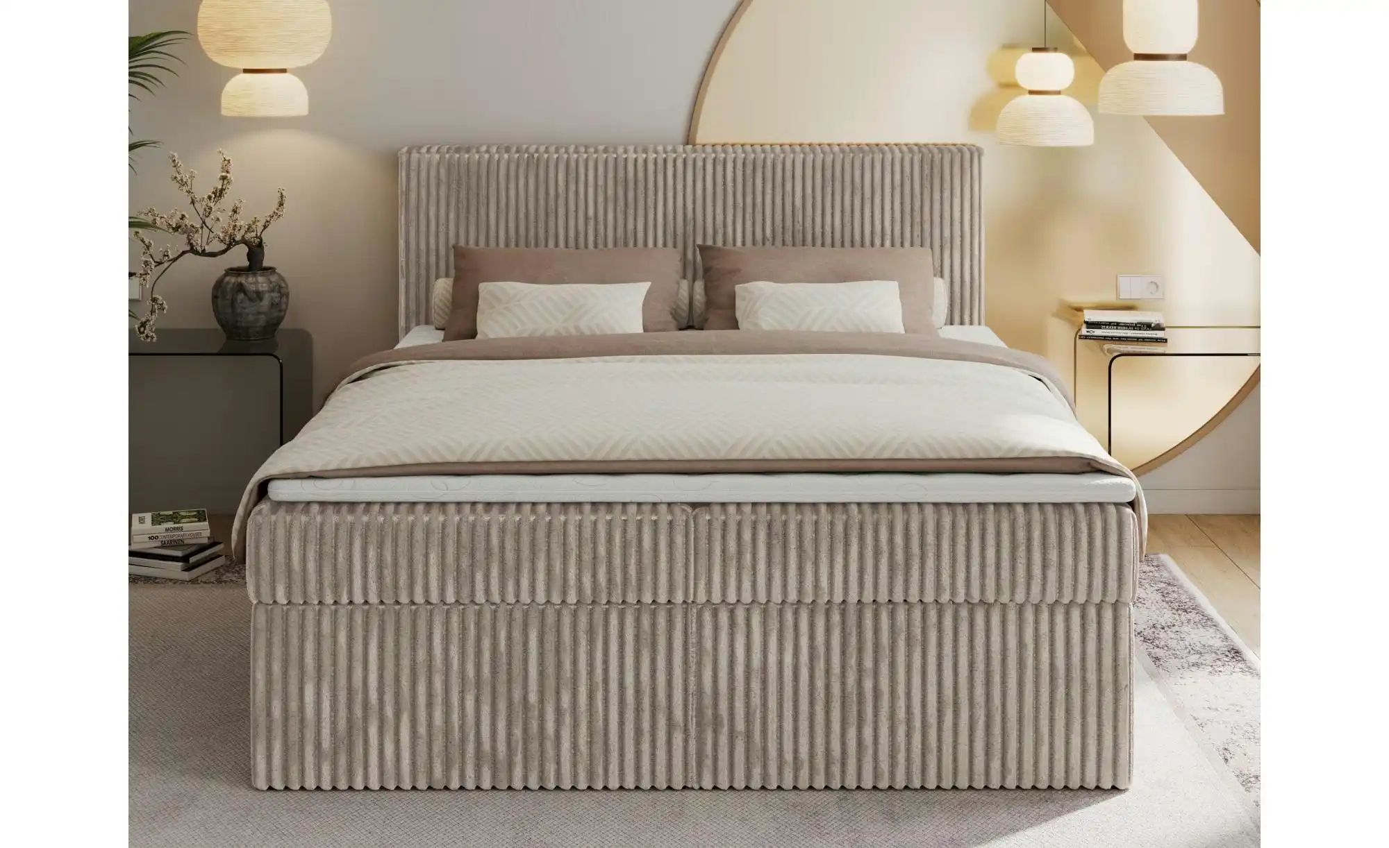 Boxbett mit Bettkasten Tiliano ¦ braun ¦ Maße (cm): B: 164 H: 119 Betten > günstig online kaufen