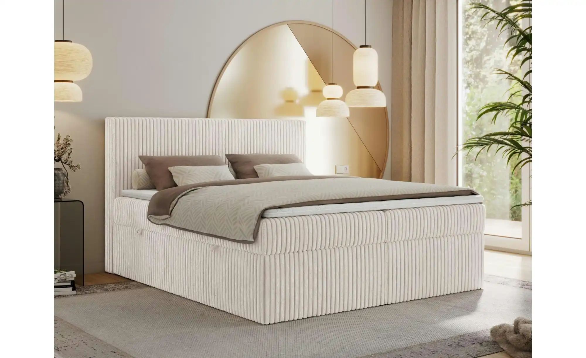 Thumbnail - Boxbett mit Bettkasten Tiliano ¦ beige ¦ Maße (cm): B: 184 H: 119 Betten > Polsterbetten - Höffner