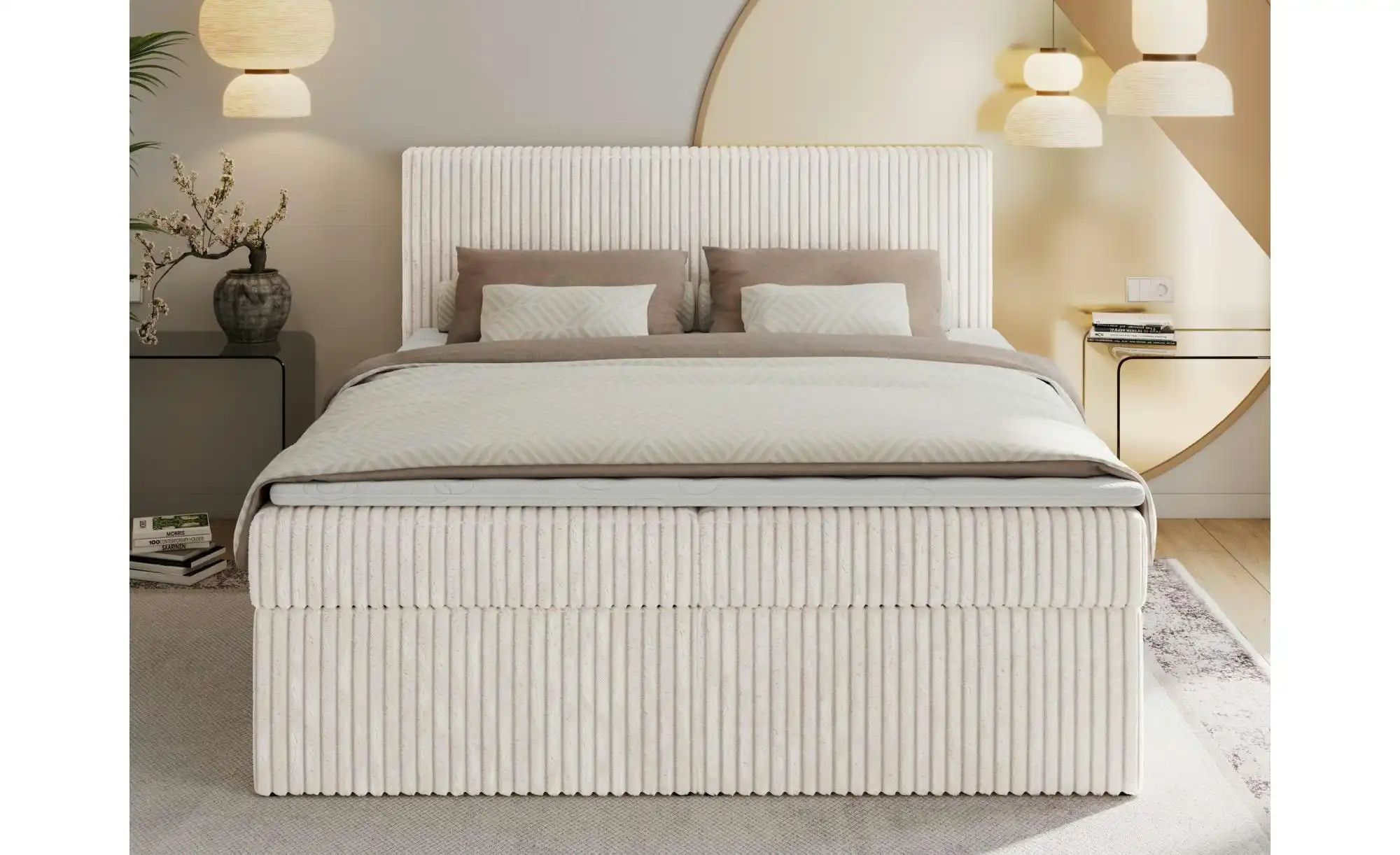 Thumbnail - Boxbett mit Bettkasten Tiliano ¦ beige ¦ Maße (cm): B: 184 H: 119 Betten > Polsterbetten - Höffner