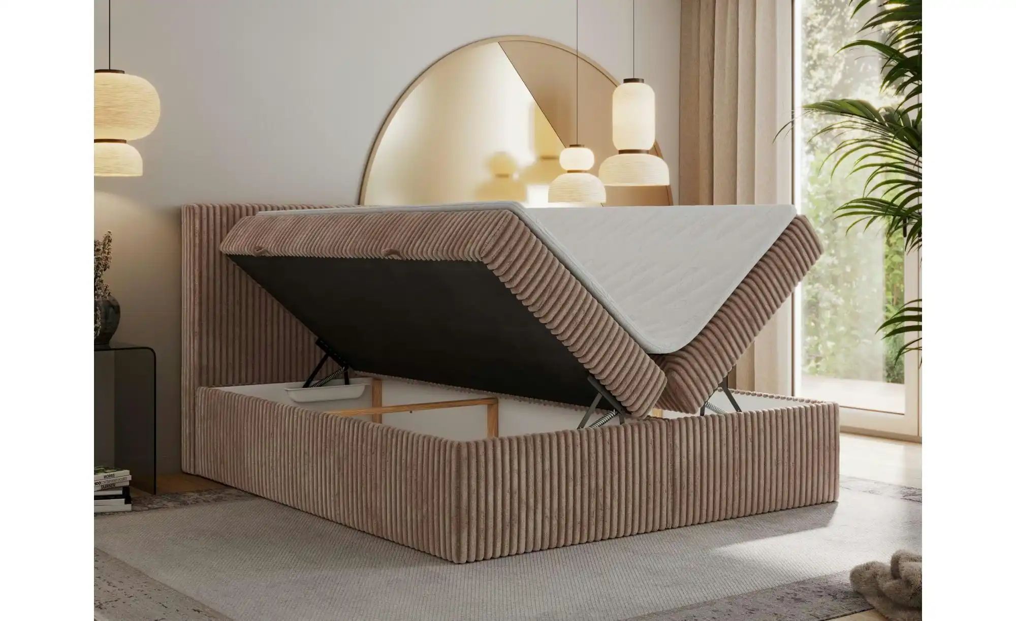 Boxbett mit Bettkasten Tiliano ¦ braun ¦ Maße (cm): B: 144 H: 119 Betten > günstig online kaufen