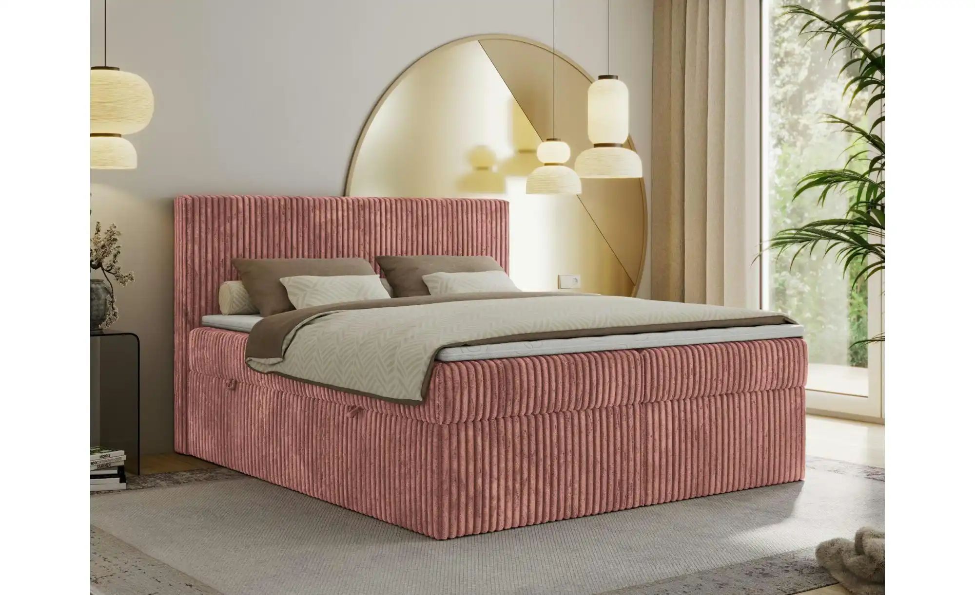 Boxbett mit Bettkasten Tiliano ¦ rosa/pink ¦ Maße (cm): B: 204 H: 119 Bette günstig online kaufen