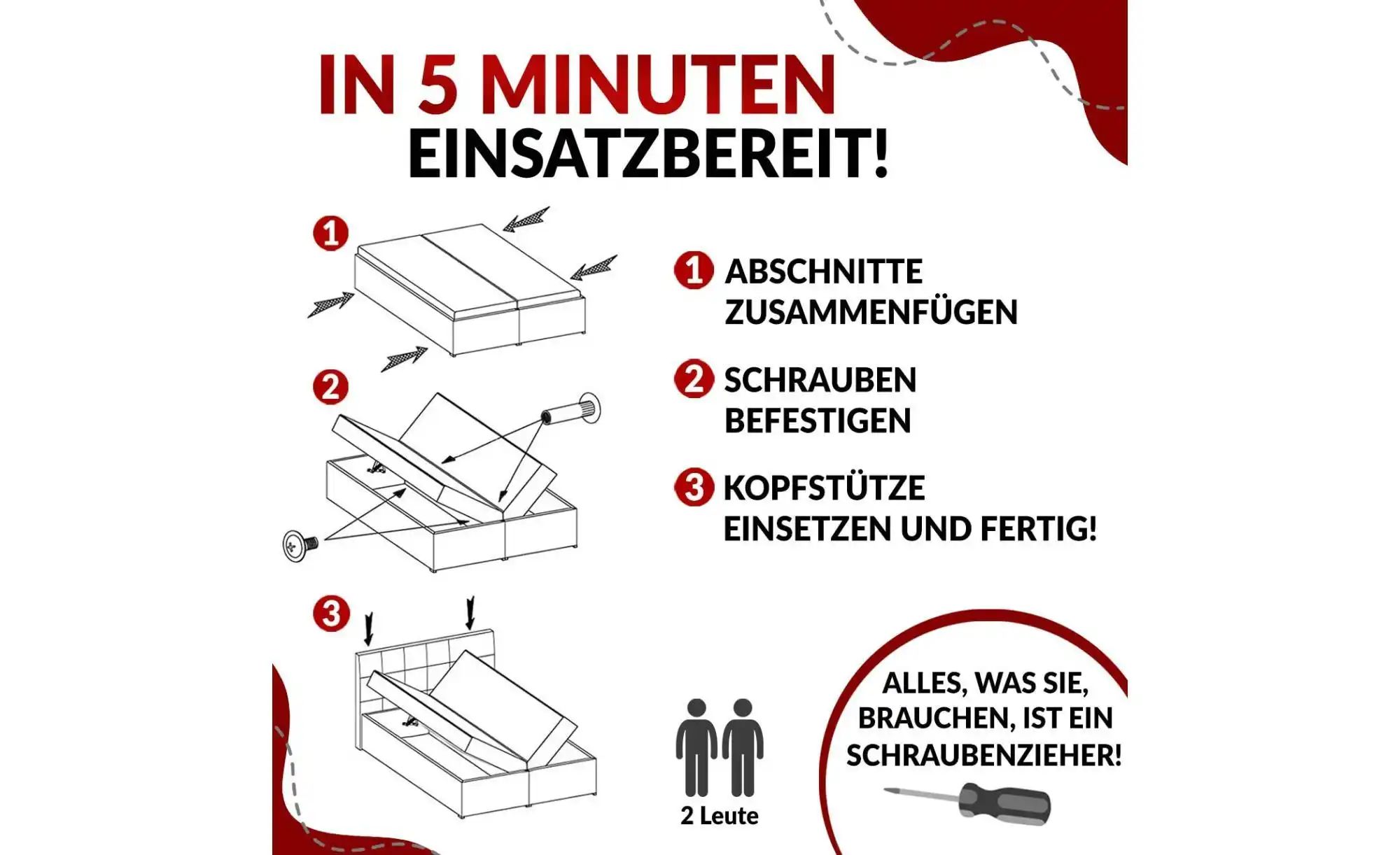 Boxbett mit Bettkasten Tiliano ¦ grau ¦ Maße (cm): B: 164 H: 119 Betten > K günstig online kaufen