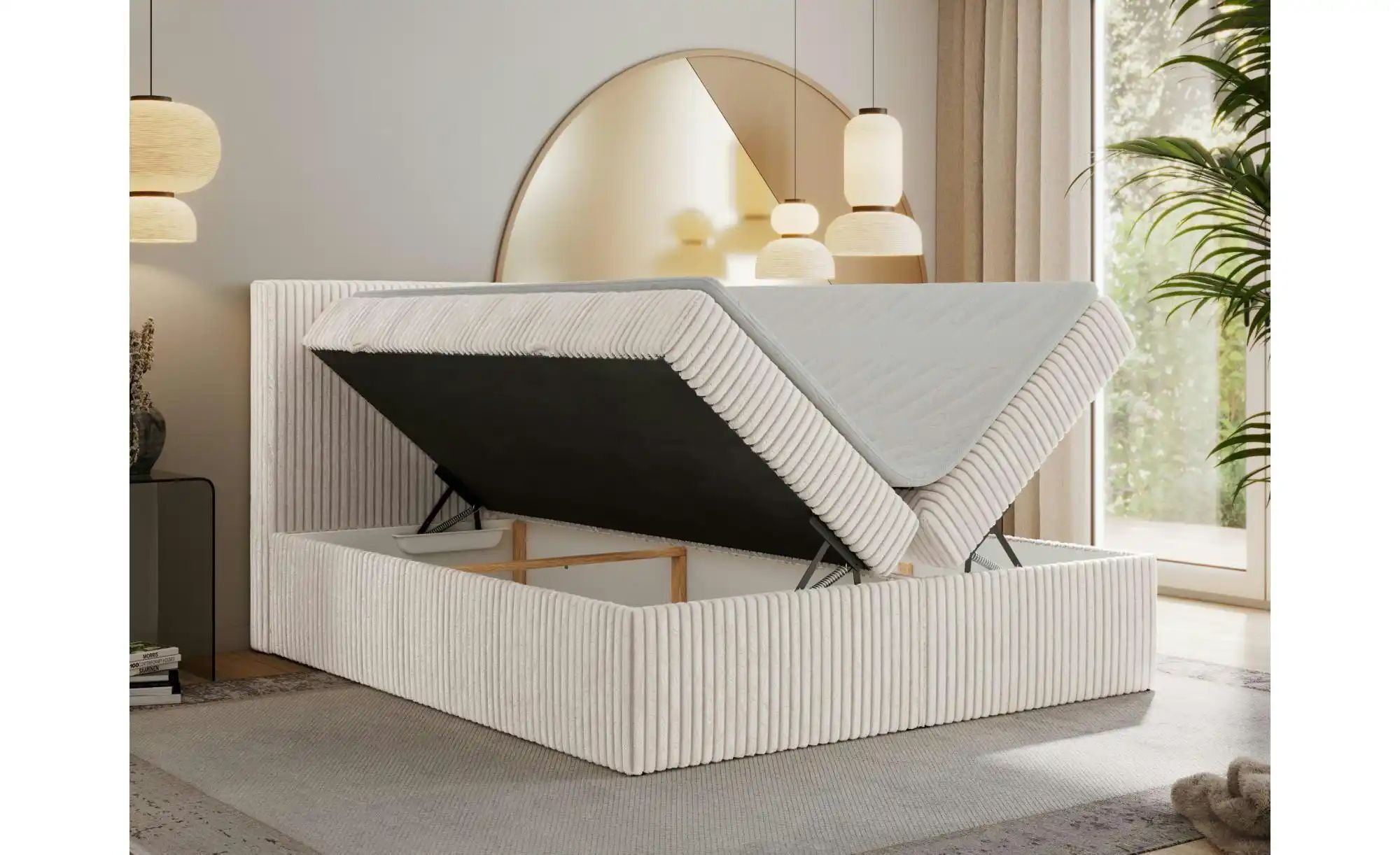 Boxbett mit Bettkasten Tiliano ¦ beige ¦ Maße (cm): B: 204 H: 119 Betten > günstig online kaufen