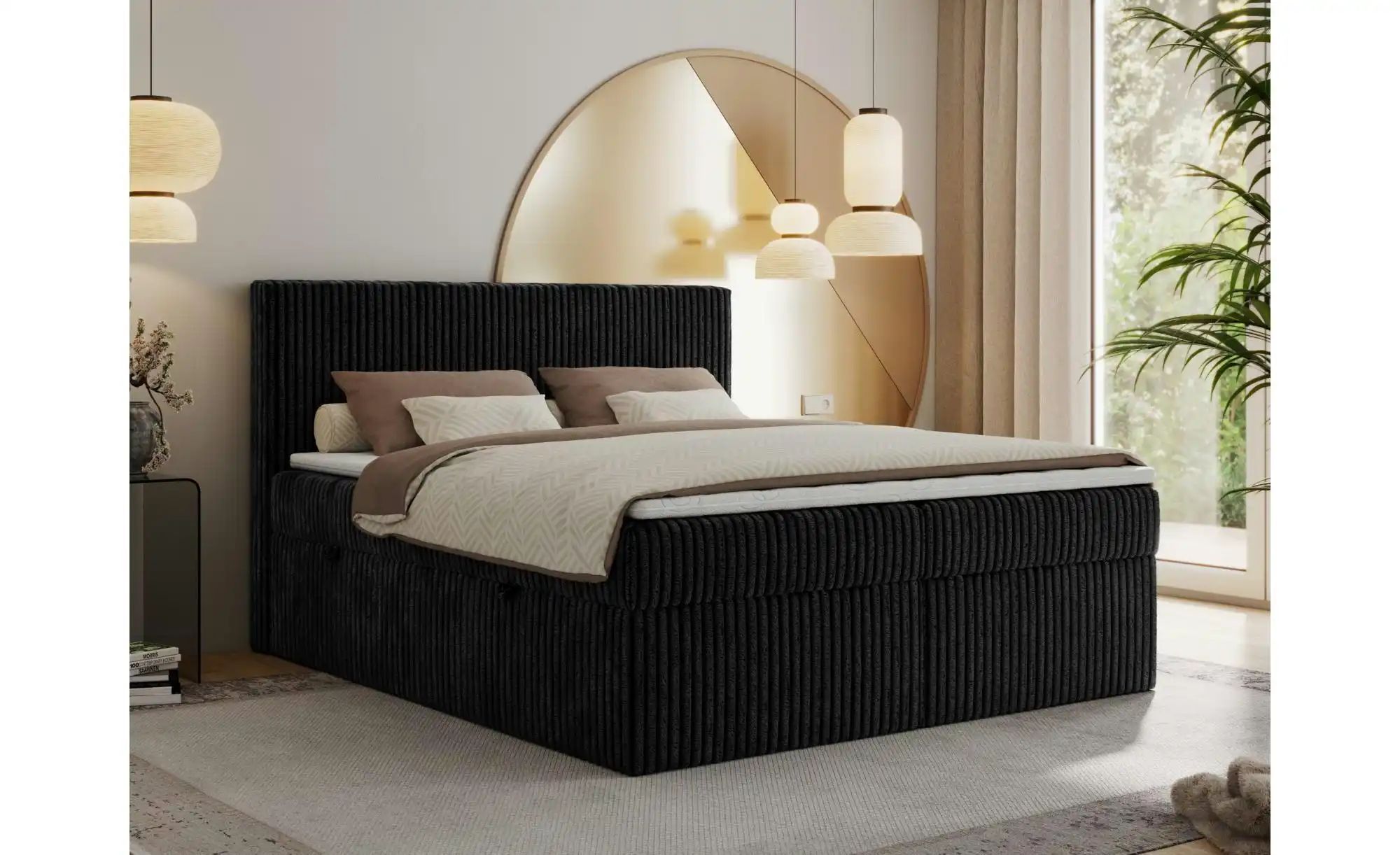 Boxbett mit Bettkasten Tiliano ¦ schwarz ¦ Maße (cm): B: 144 H: 119 Betten günstig online kaufen