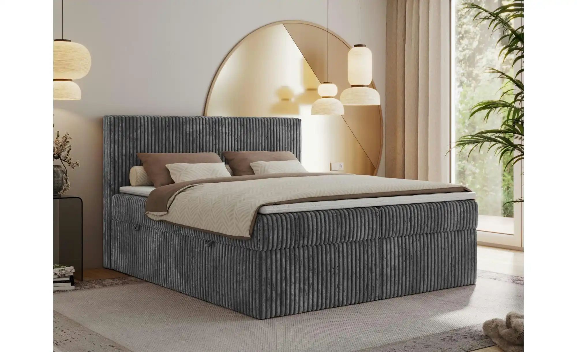 Boxbett mit Bettkasten Tiliano ¦ grau ¦ Maße (cm): B: 144 H: 119 Betten > K günstig online kaufen