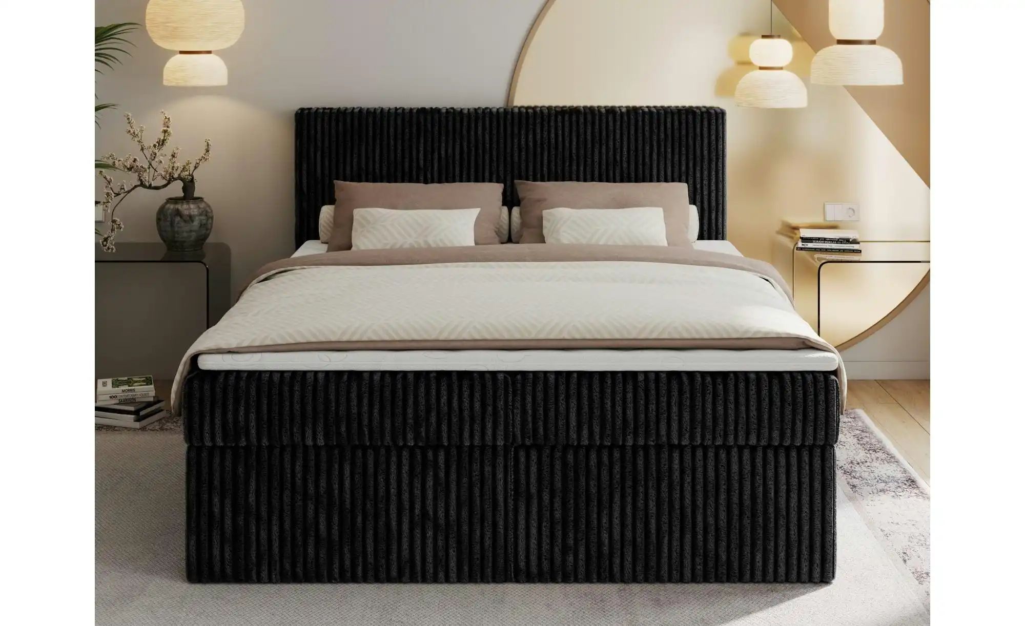 Thumbnail - Boxbett mit Bettkasten Tiliano ¦ schwarz ¦ Maße (cm): B: 204 H: 119 Betten > Komfortbetten - Höffner