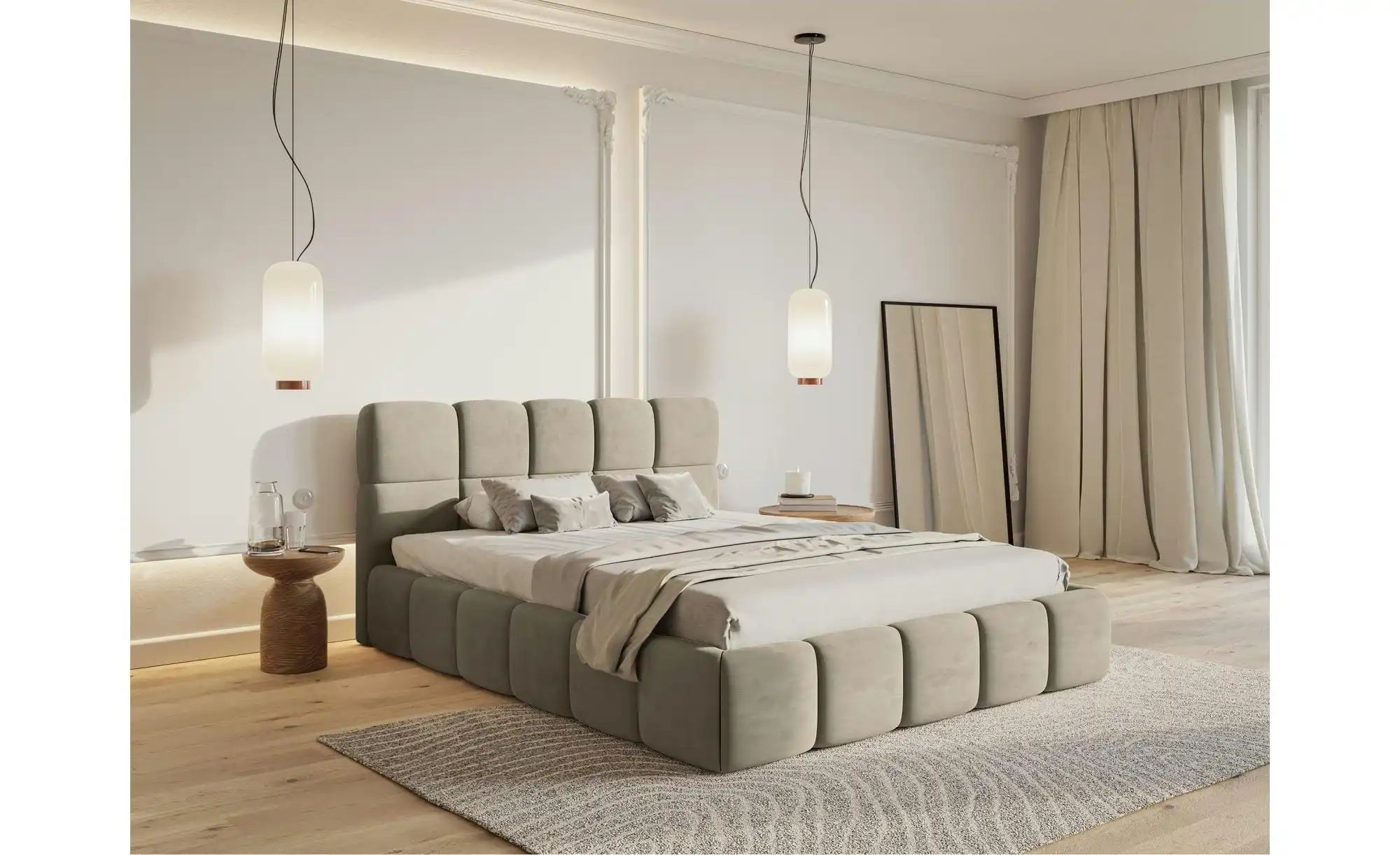 Selsey Polsterbett mit Bettkasten Cloudy ¦ beige ¦ Maße (cm): B: 200 H: 96 günstig online kaufen