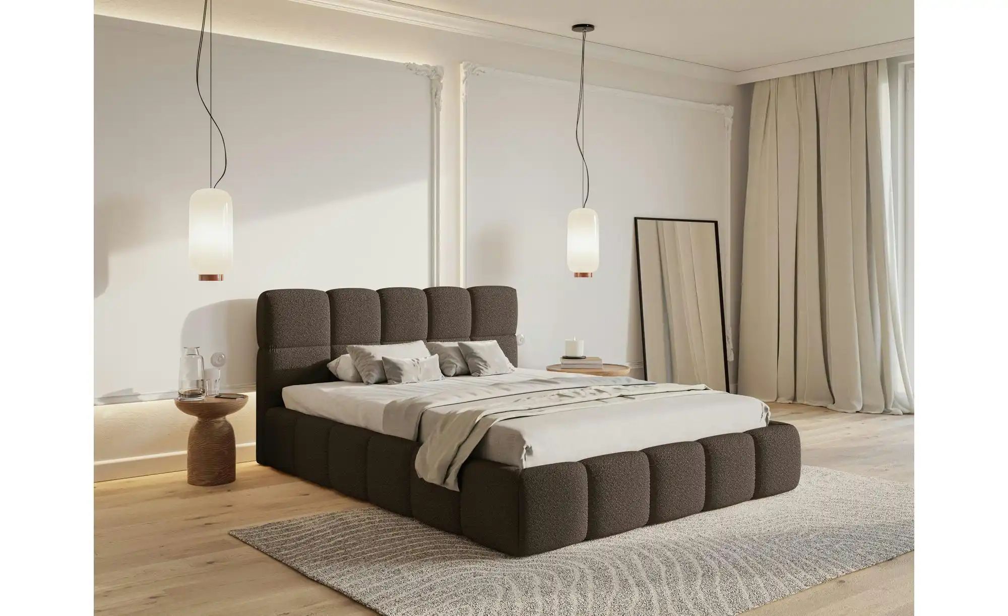 Selsey Polsterbett mit Lattenrost Cloudy ¦ braun ¦ Maße (cm): B: 220 H: 96 günstig online kaufen