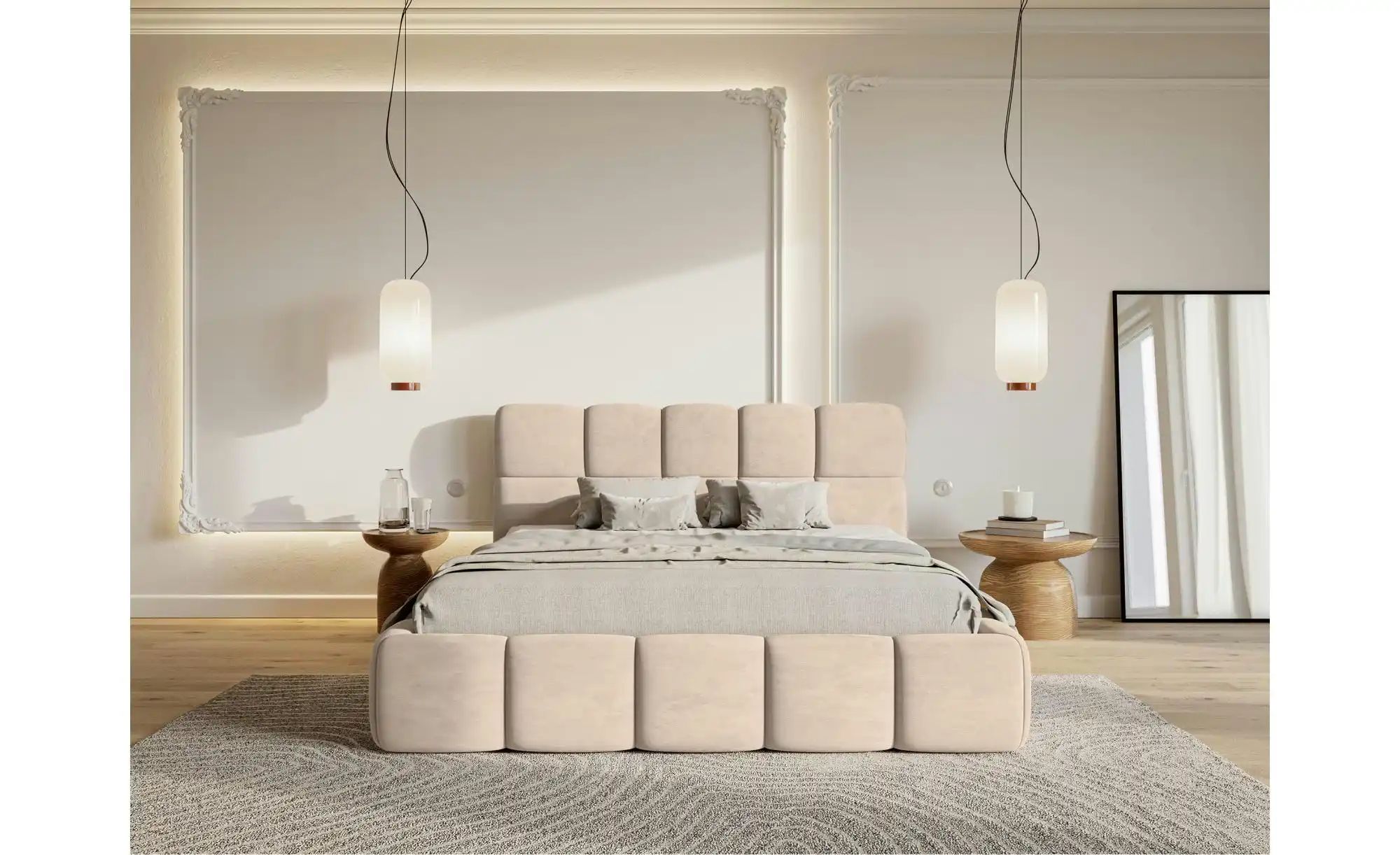 Selsey Polsterbett mit Bettkasten Cloudy ¦ beige ¦ Maße (cm): B: 200 H: 96 günstig online kaufen