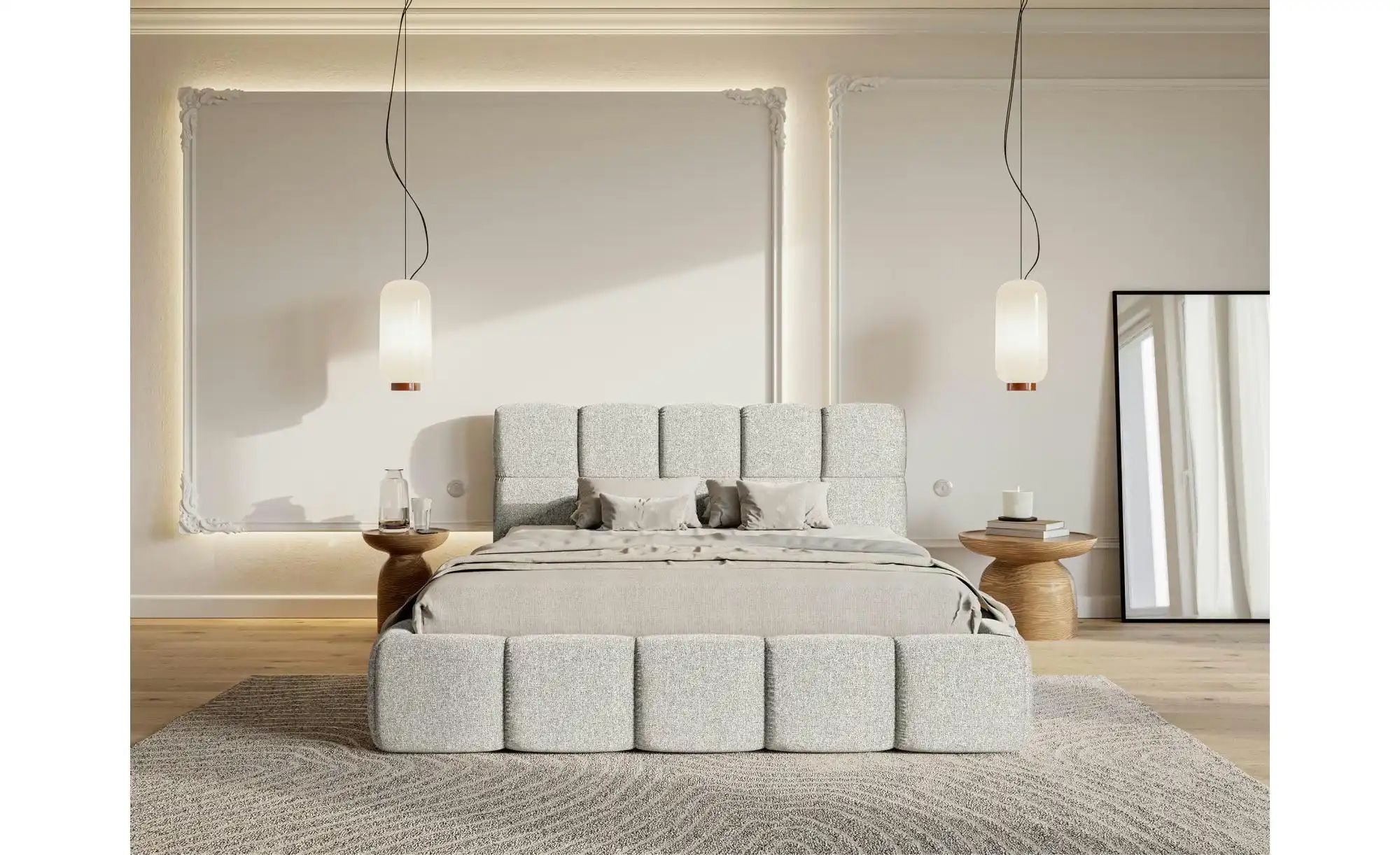 Polsterbett  Cloudy ¦ grau ¦ Maße (cm): B: 220 H: 96 Betten > Polsterbetten günstig online kaufen