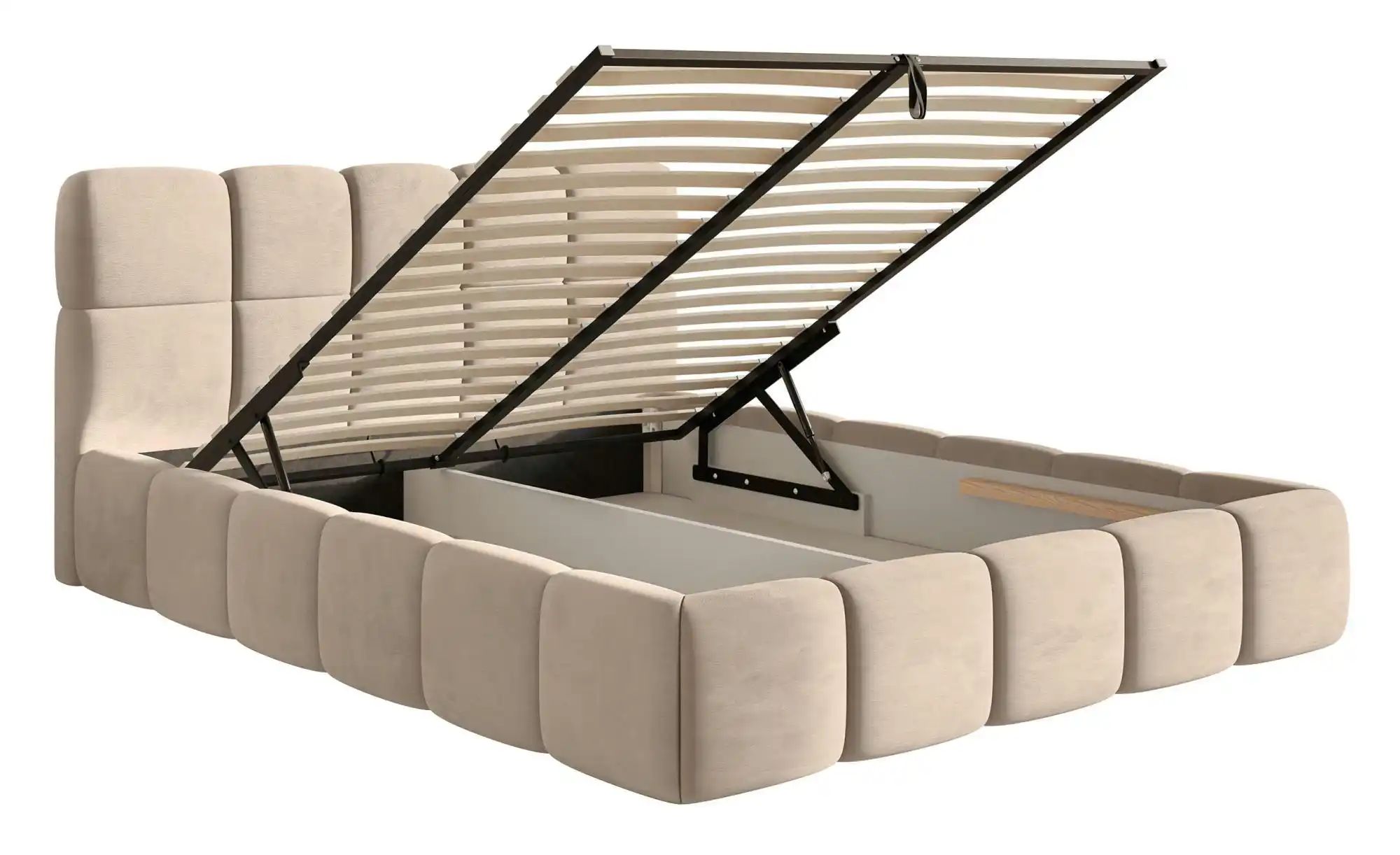 Selsey Polsterbett mit Bettkasten Cloudy ¦ beige ¦ Maße (cm): B: 160 H: 96 günstig online kaufen