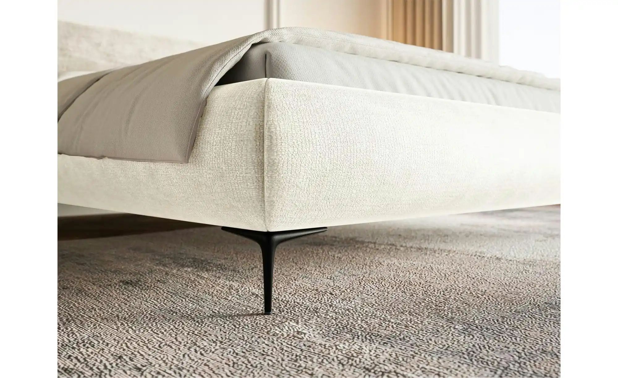 Selsey Polsterbett in Chenille Roule ¦ creme ¦ Maße (cm): B: 173 H: 96 Bett günstig online kaufen