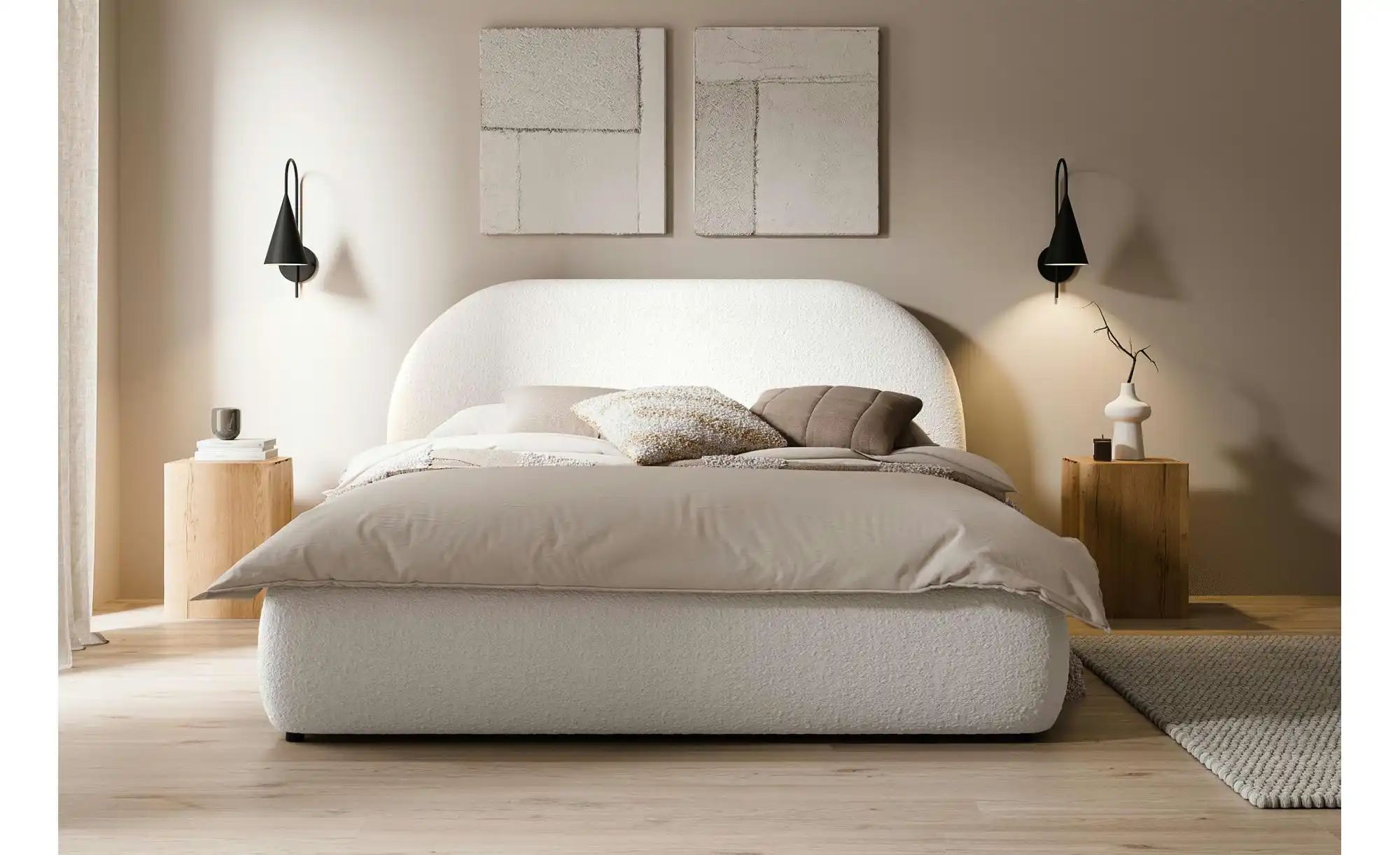 Polsterbett mit Bettkasten   ¦ creme ¦ Maße (cm): B: 178 H: 116 Betten > Po günstig online kaufen